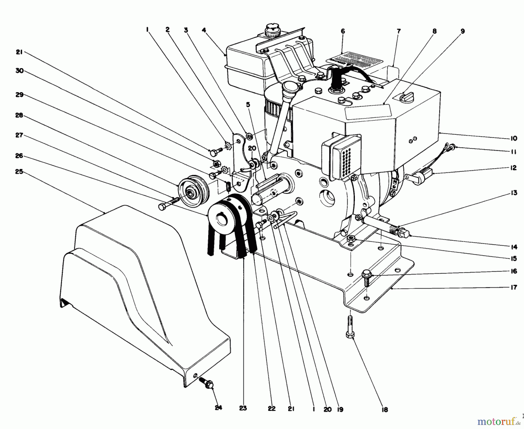 Toro Neu Snow Blowers/Snow Throwers Seite 1 38065 (624) - Toro 624 Snowthrower, 1990 (0000001-0999999) ENGINE ASSEMBLY