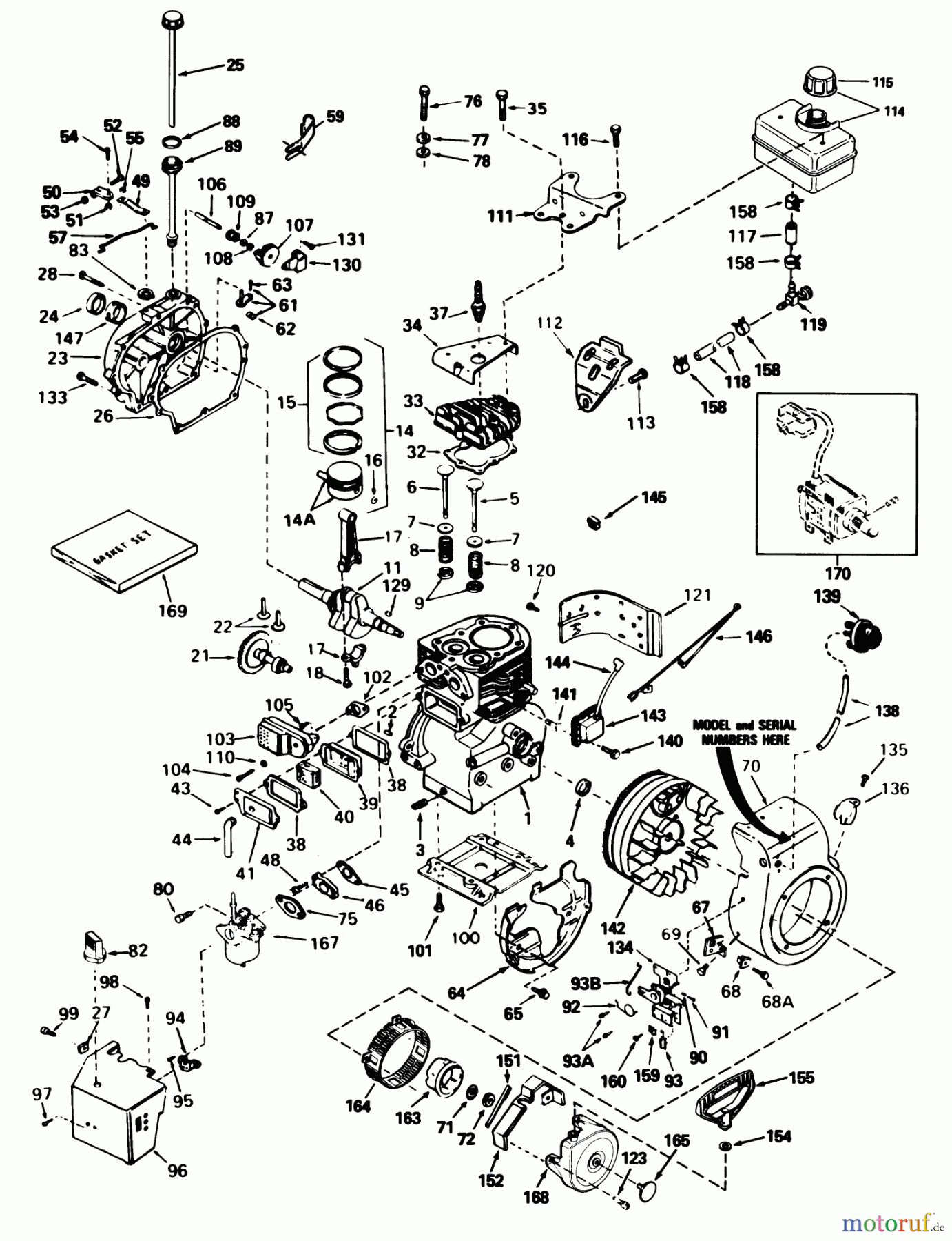 Toro Neu Snow Blowers/Snow Throwers Seite 1 38065 (624) - Toro 624 Snowthrower, 1990 (0000001-0999999) ENGINE TECUMSEH MODEL NO. H60-75503X