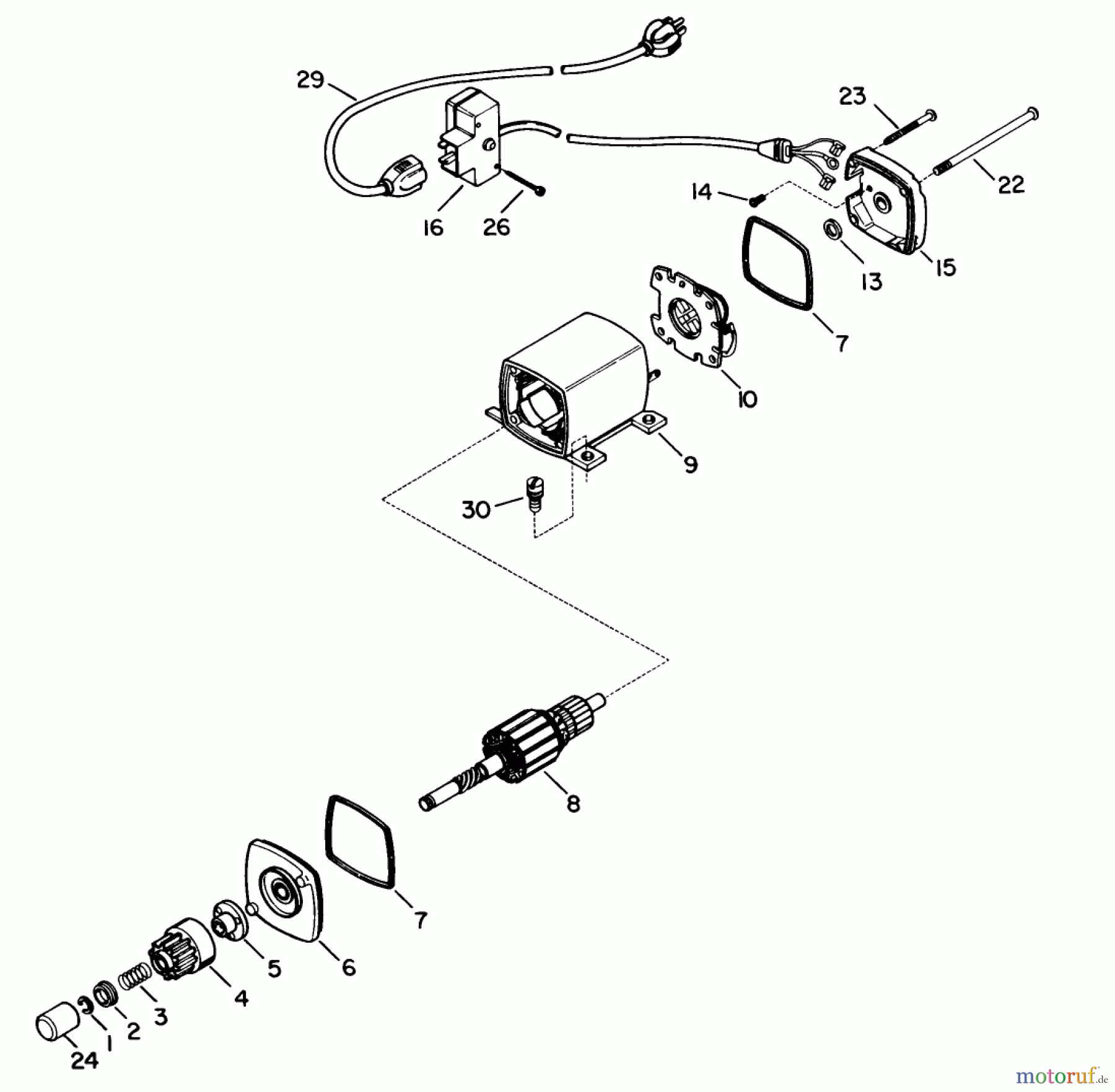 Toro Neu Snow Blowers/Snow Throwers Seite 1 38065 (624) - Toro 624 Snowthrower, 1990 (0000001-0999999) STARTER MOTOR KIT-MODEL 38-7590 (OPTIONAL)