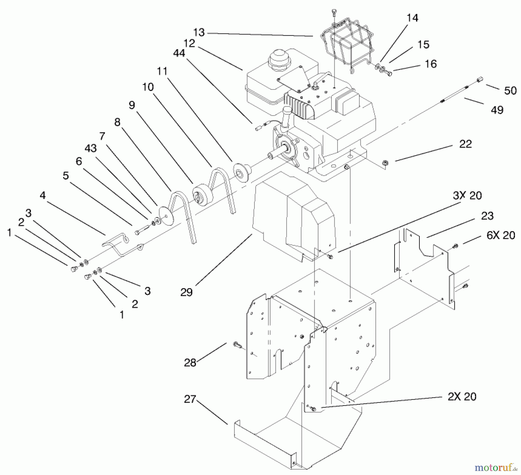 Toro Neu Snow Blowers/Snow Throwers Seite 1 38066 (824XL) - Toro 824XL Power Throw Snowthrower, 2000 (200000001-200999999) ENGINE & FRAME ASSEMBLY