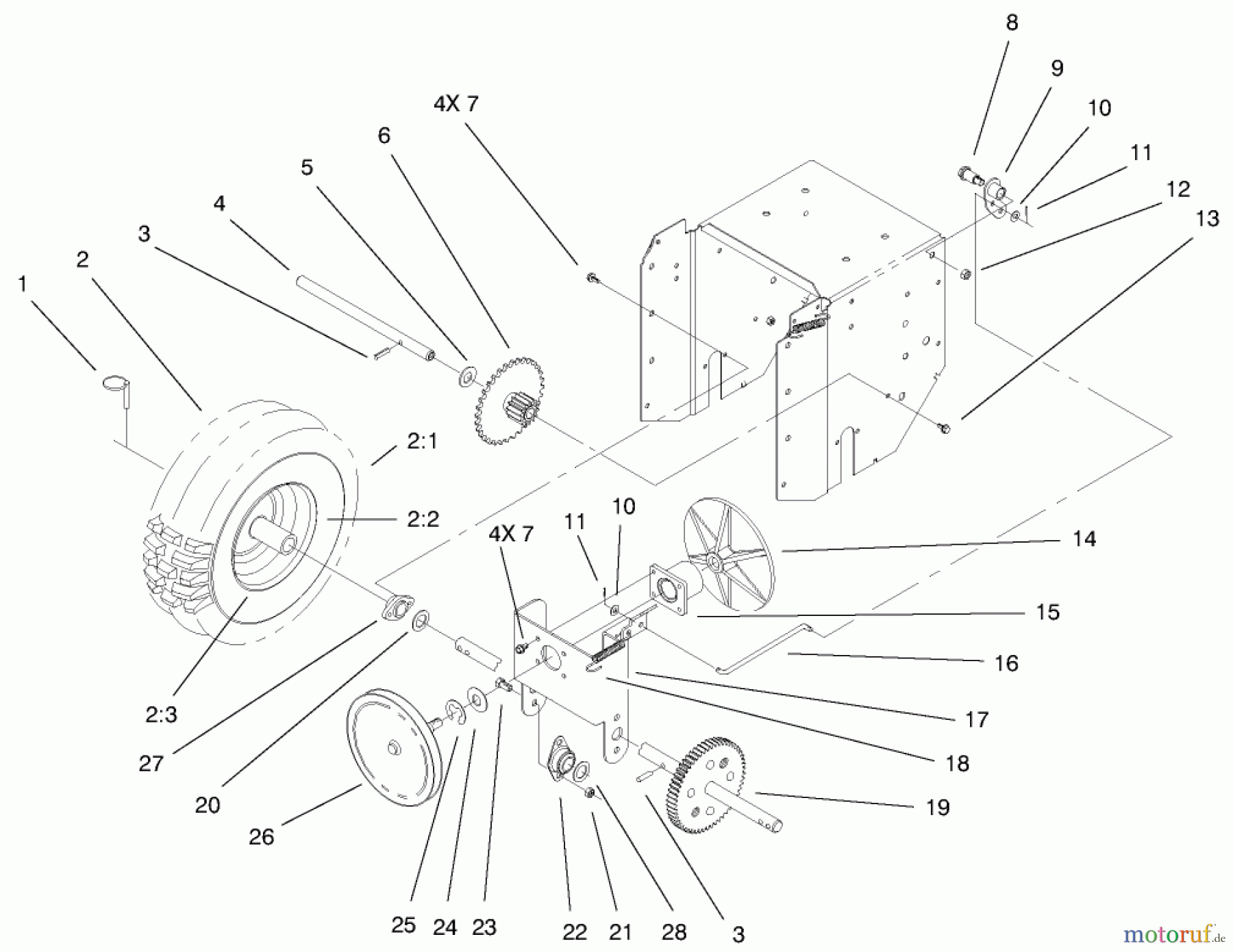Toro Neu Snow Blowers/Snow Throwers Seite 1 38066 (824XL) - Toro 824XL Power Throw Snowthrower, 2000 (200000001-200999999) LOWER TRACTION ASSEMBLY