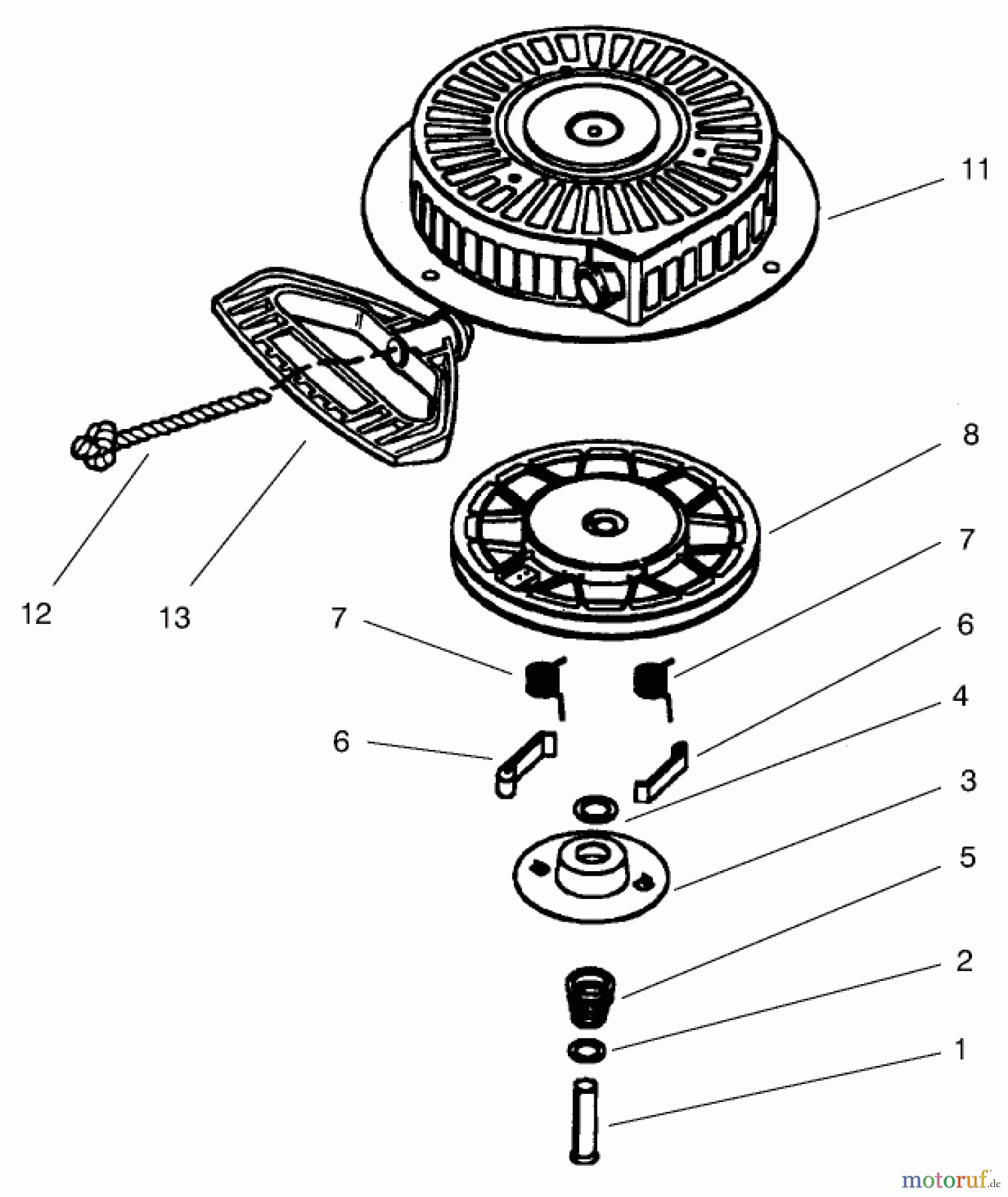 Toro Neu Snow Blowers/Snow Throwers Seite 1 38066 (824XL) - Toro 824XL Power Throw Snowthrower, 2000 (200000001-200999999) RECOIL STARTER NO. 590733 (OPTIONAL)(MODEL NO. 38086 ONLY)
