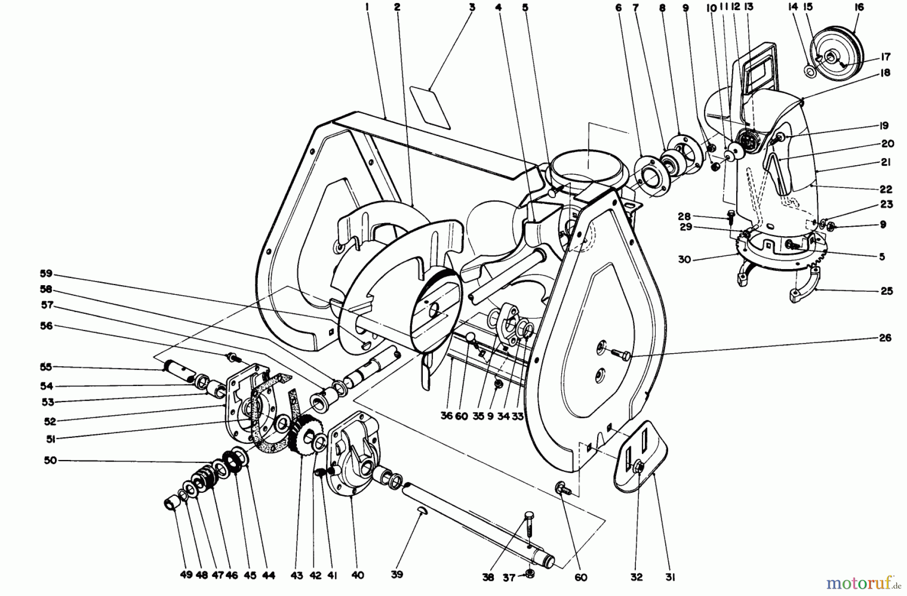 Toro Neu Snow Blowers/Snow Throwers Seite 1 38073 (724) - Toro 724 Snowthrower, 1993 (3900001-3999999) AUGER ASSEMBLY
