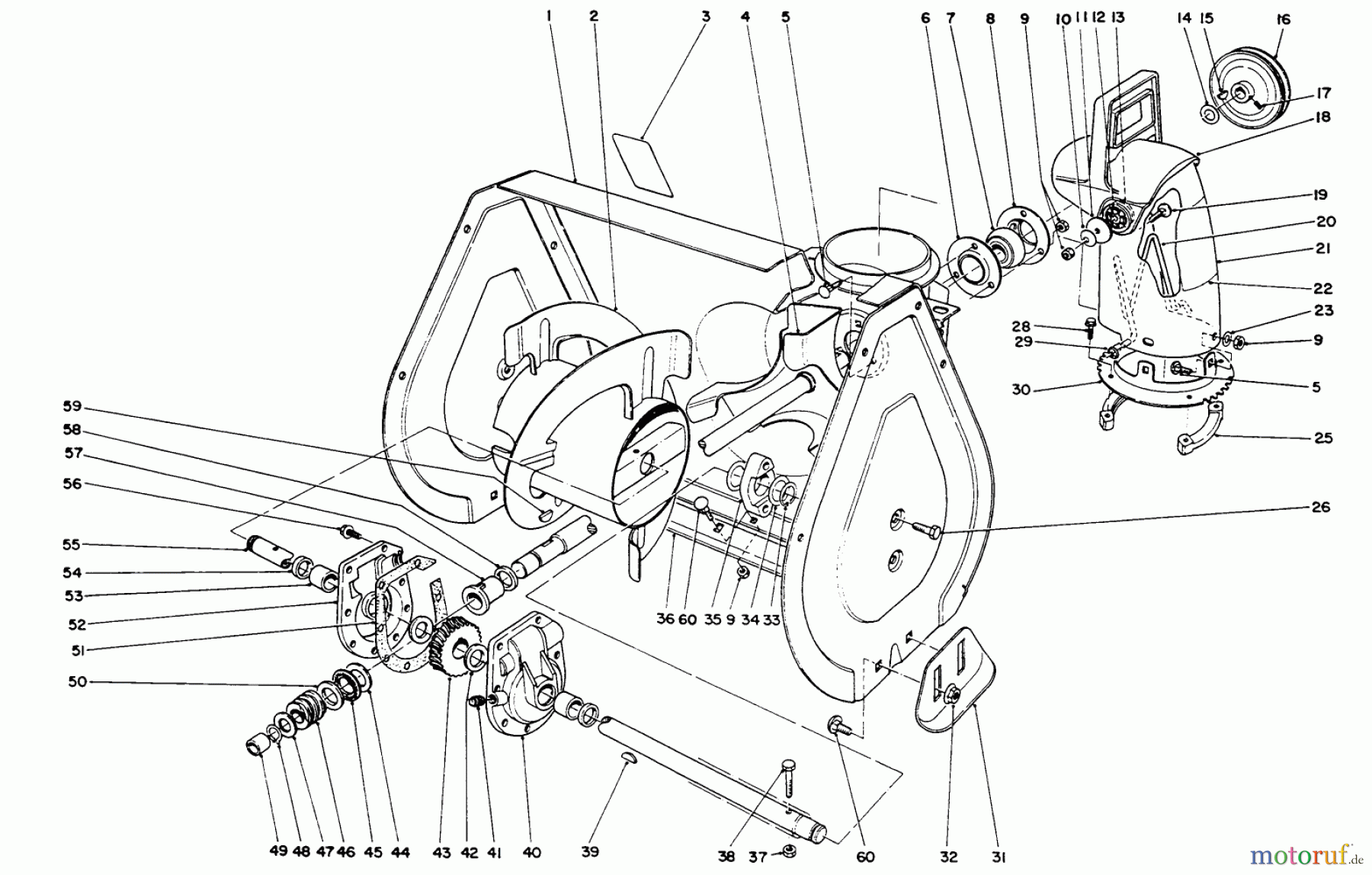 Toro Neu Snow Blowers/Snow Throwers Seite 1 38073 (724) - Toro 724 Snowthrower, 1995 (5900001-5999999) AUGER ASSEMBLY