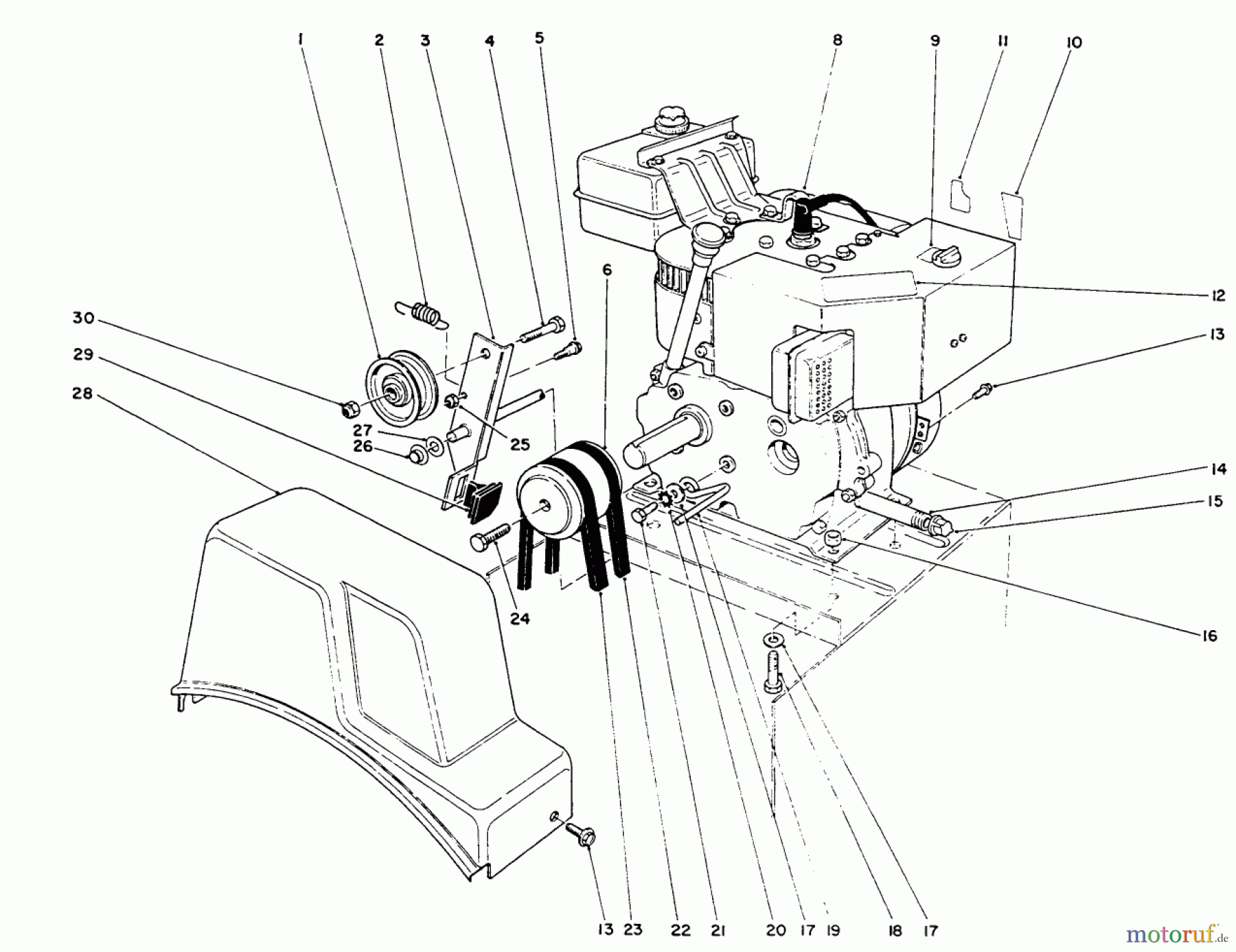 Toro Neu Snow Blowers/Snow Throwers Seite 1 38073 (724) - Toro 724 Snowthrower, 1994 (4900001-4999999) ENGINE ASSEMBLY