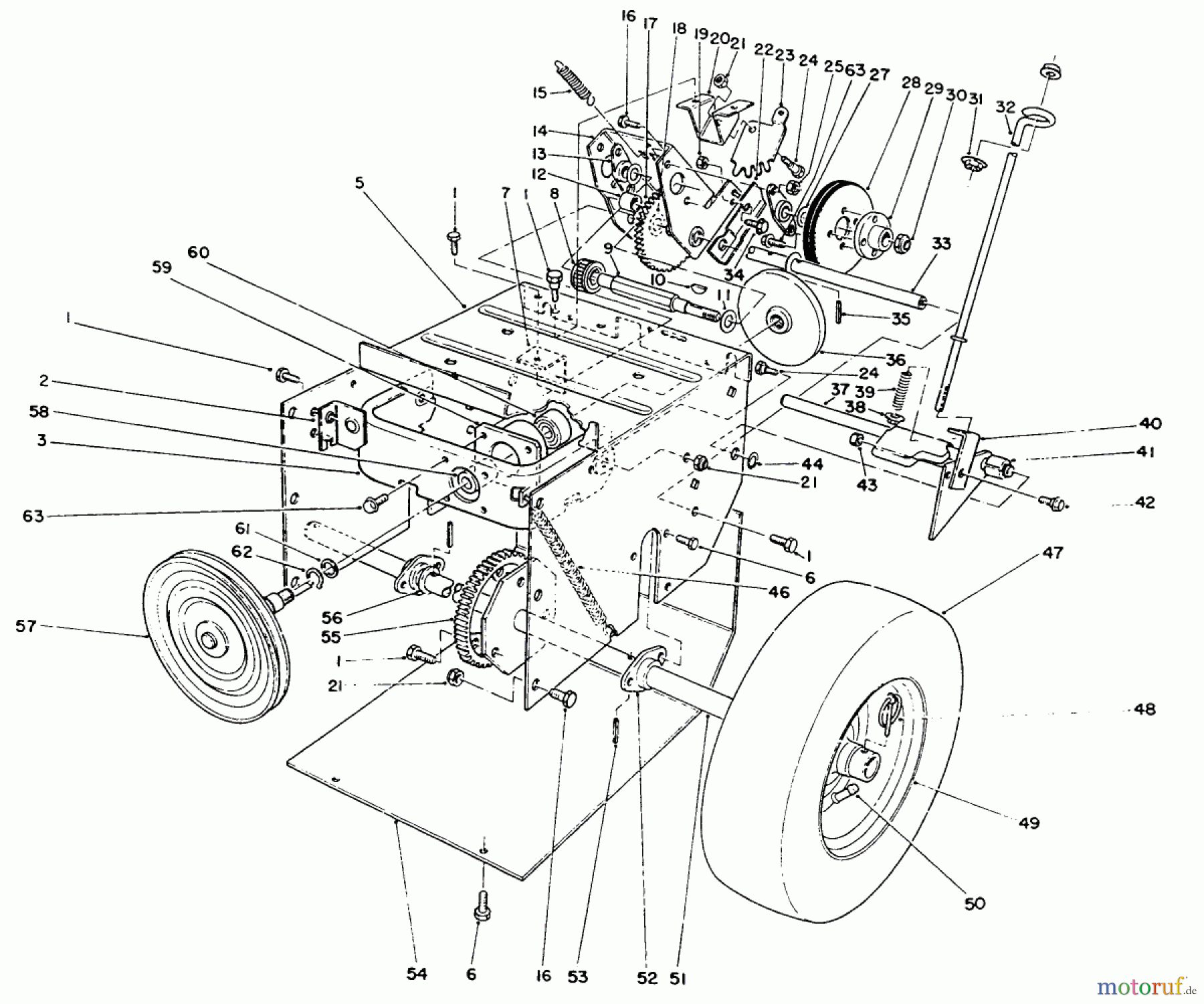 Toro Neu Snow Blowers/Snow Throwers Seite 1 38073 (724) - Toro 724 Snowthrower, 1994 (4900001-4999999) TRACTION ASSEMBLY