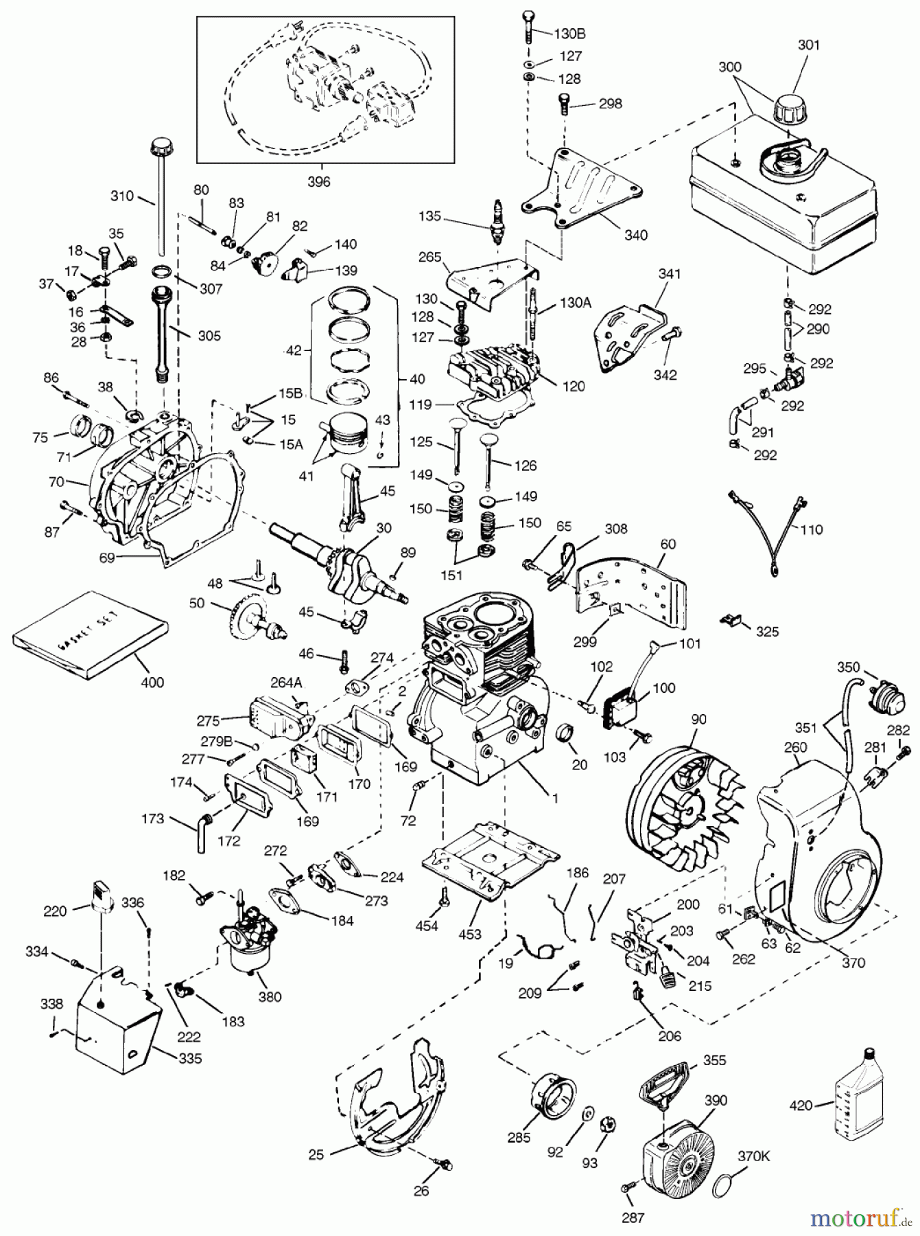 Toro Neu Snow Blowers/Snow Throwers Seite 1 38072 (724) - Toro 724 Snowthrower, 1997 (7900001-7999999) ENGINE TECUMSEH MODEL HSK70-130282T