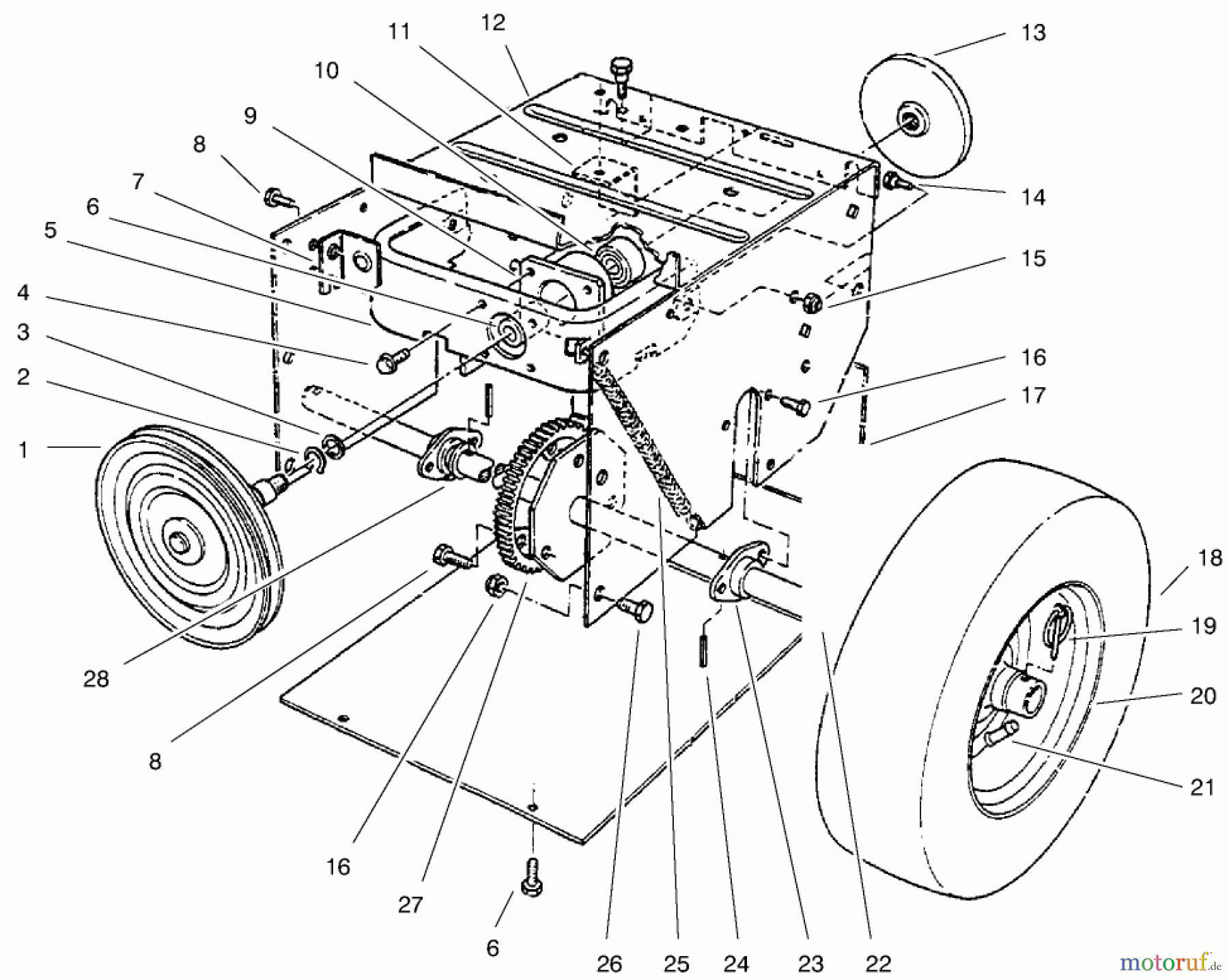 Toro Neu Snow Blowers/Snow Throwers Seite 1 38072 (724) - Toro 724 Snowthrower, 1997 (7900001-7999999) TRACTION ASSEMBLY #1