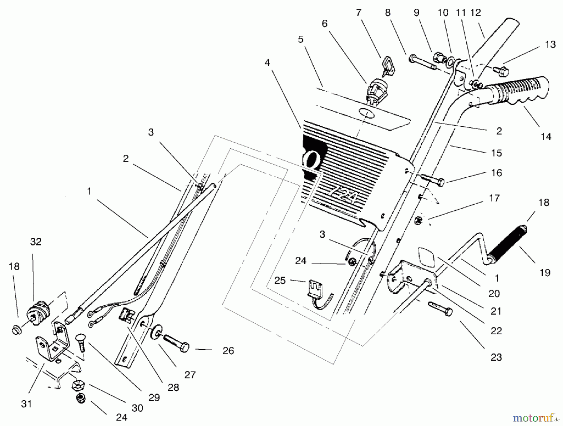  Toro Neu Snow Blowers/Snow Throwers Seite 1 38073 (724) - Toro 724 Snowthrower, 1998 (8900001-8999999) HANDLE ASSEMBLY LEFT SIDE