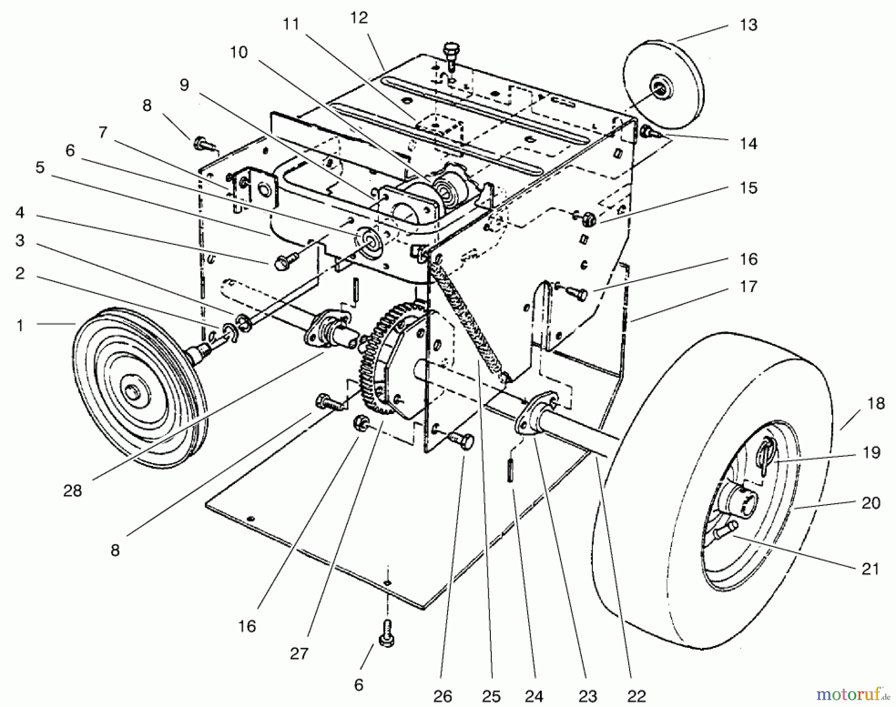  Toro Neu Snow Blowers/Snow Throwers Seite 1 38073 (724) - Toro 724 Snowthrower, 1998 (8900001-8999999) TRACTION ASSEMBLY #1