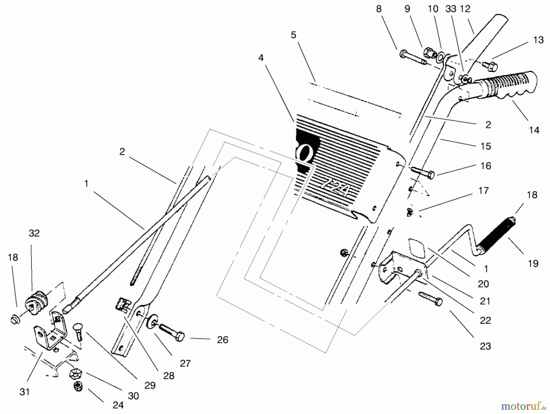 Toro Neu Snow Blowers/Snow Throwers Seite 1 38072 (724) - Toro 724 Snowthrower, 1999 (9900001-9999999) HANDLE ASSEMBLY LEFT SIDE