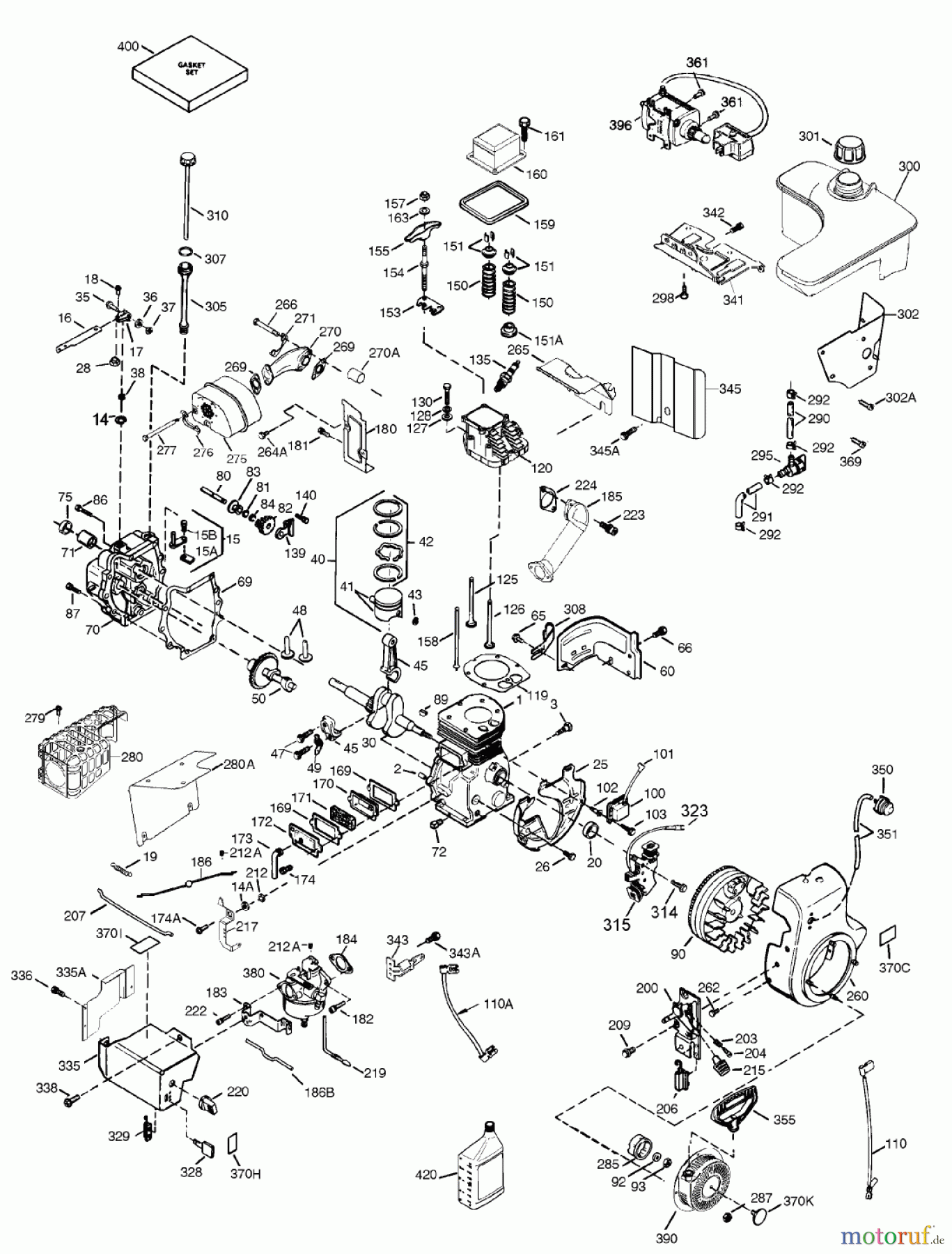 Toro Neu Snow Blowers/Snow Throwers Seite 1 38547 (924) - Toro 924 Power Shift Snowthrower, 2002 (220000001-220999999) ENGINE ASSEMBLY TECUMSEH OHSK 90-221413B