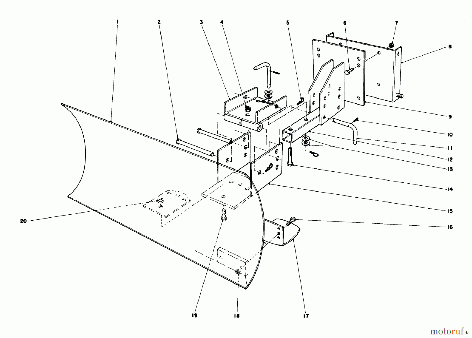 Toro Neu Snow Blowers/Snow Throwers Seite 1 38080 (824) - Toro 824 Snowthrower, 1979 (9000001-9999999) GRADER BLADE ASSEMBLY MODEL 59051