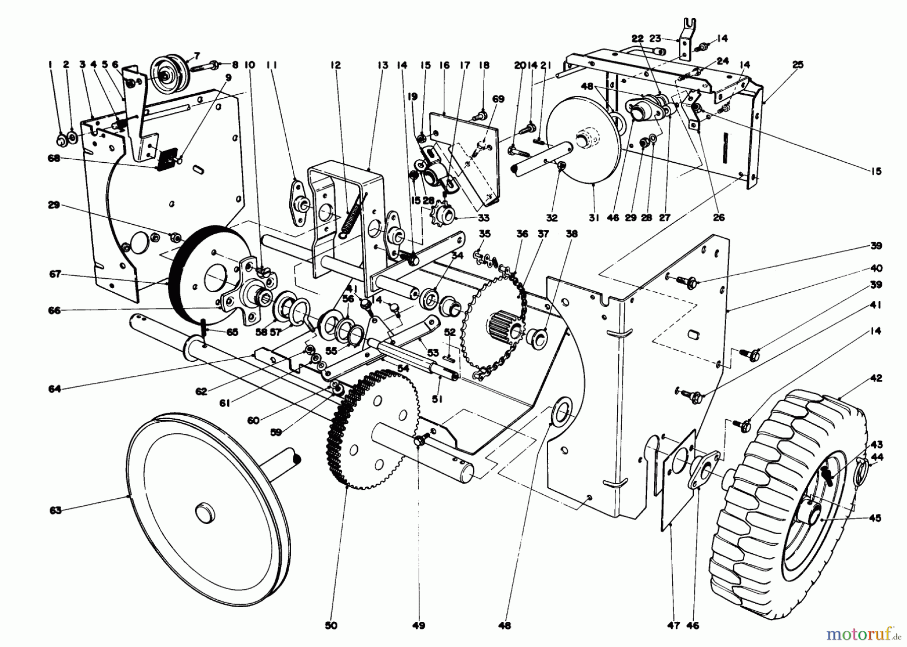 Toro Neu Snow Blowers/Snow Throwers Seite 1 38080 (824) - Toro 824 Snowthrower, 1979 (9000001-9999999) TRACTION ASSEMBLY