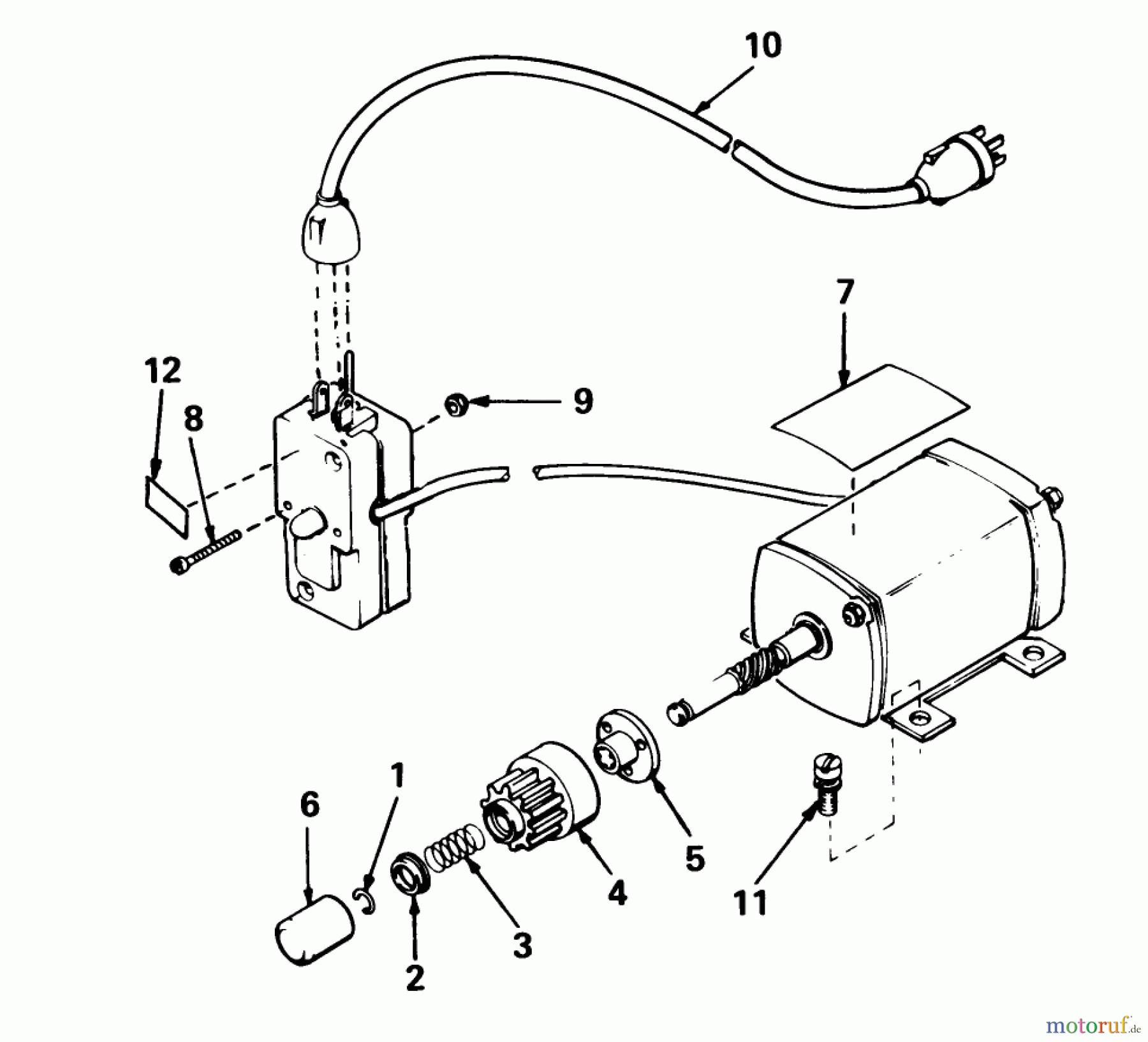 Toro Neu Snow Blowers/Snow Throwers Seite 1 38080 (824) - Toro 824 Snowthrower, 1984 (4000001-4999999) STARTER MOTOR 110V KIT NO. 37-4810 (CANADA ONLY)