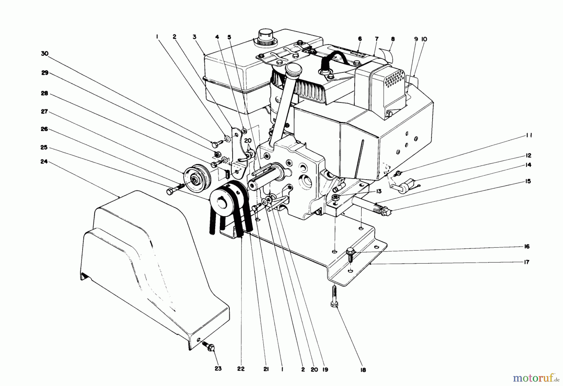 Toro Neu Snow Blowers/Snow Throwers Seite 1 38080 (824) - Toro 824 Snowthrower, 1986 (6000001-6999999) ENGINE ASSEMBLY