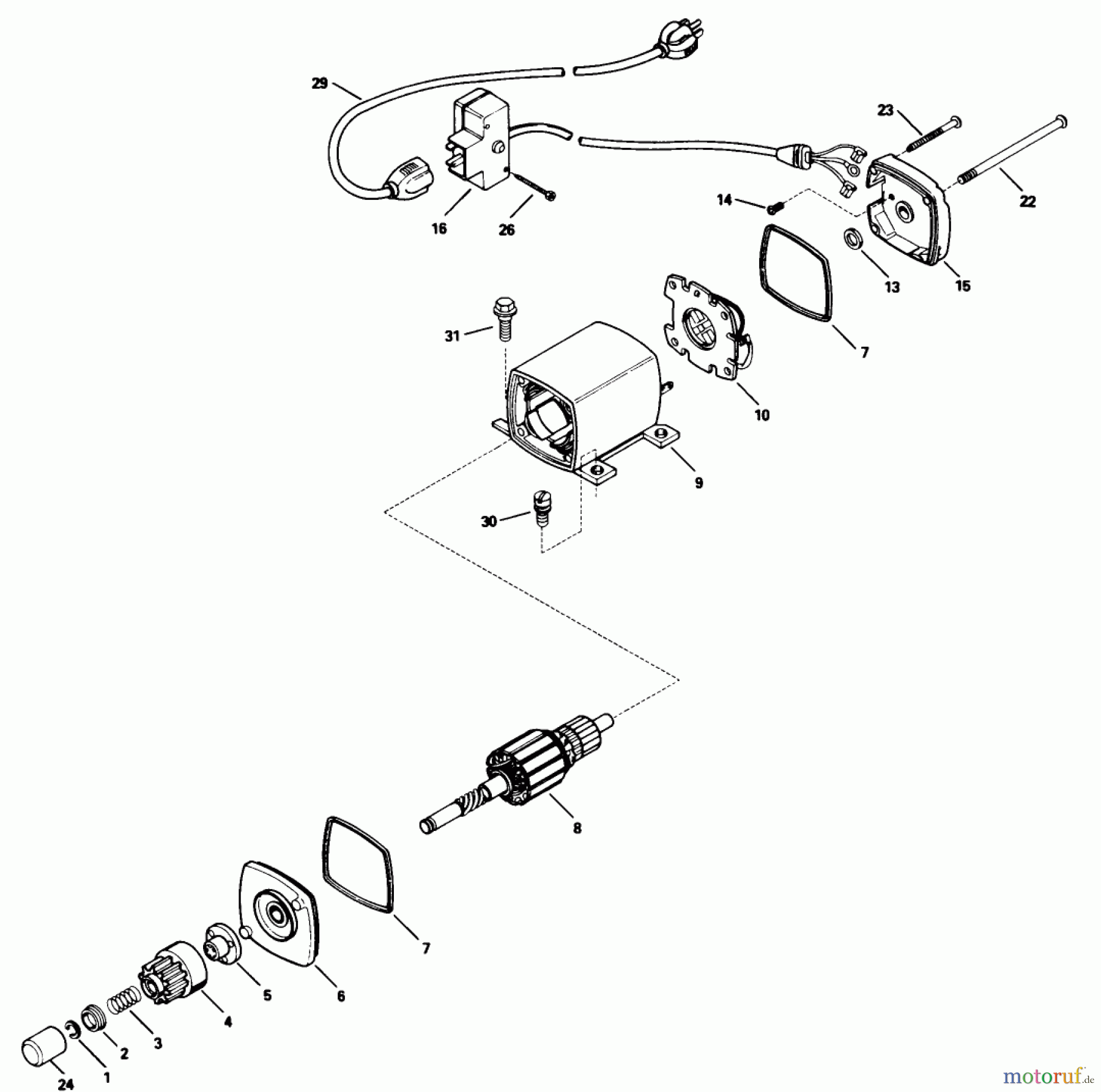 Toro Neu Snow Blowers/Snow Throwers Seite 1 38080 (824) - Toro 824 Snowthrower, 1988 (8000001-8999999) ELECTRIC STARTER MOTOR KIT NO. 37-4810
