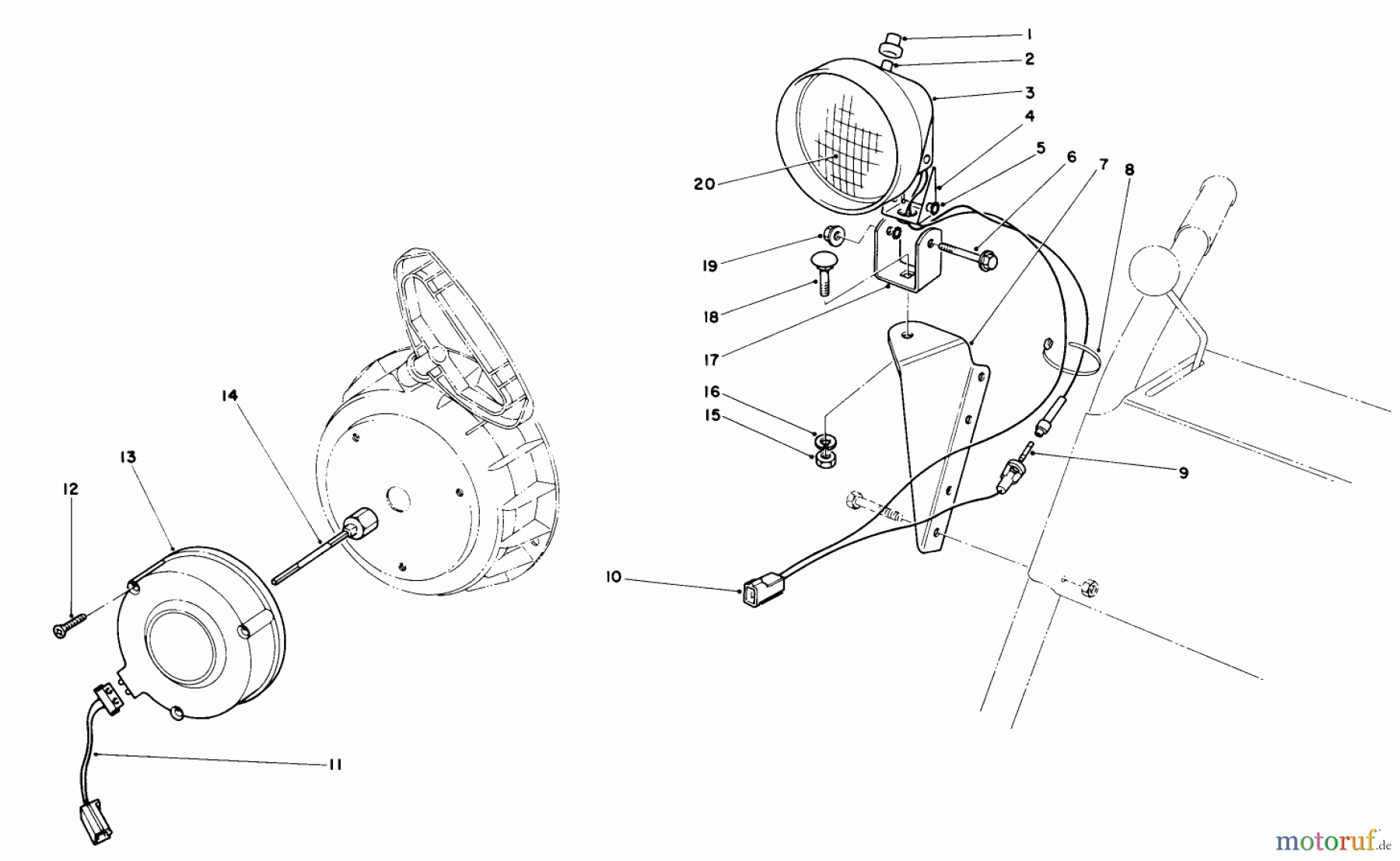 Toro Neu Snow Blowers/Snow Throwers Seite 1 38080 (824) - Toro 824 Snowthrower, 1988 (8000001-8999999) LIGHT KIT NO. 54-9821 (OPTIONAL)