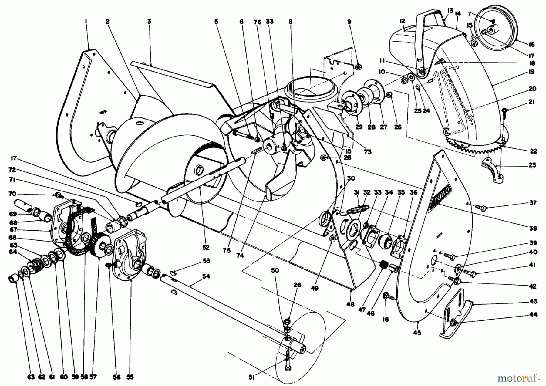 Toro Neu Snow Blowers/Snow Throwers Seite 1 38080 (824) - Toro 824 Snowthrower, 1990 (0000001-0999999) AUGER ASSEMBLY