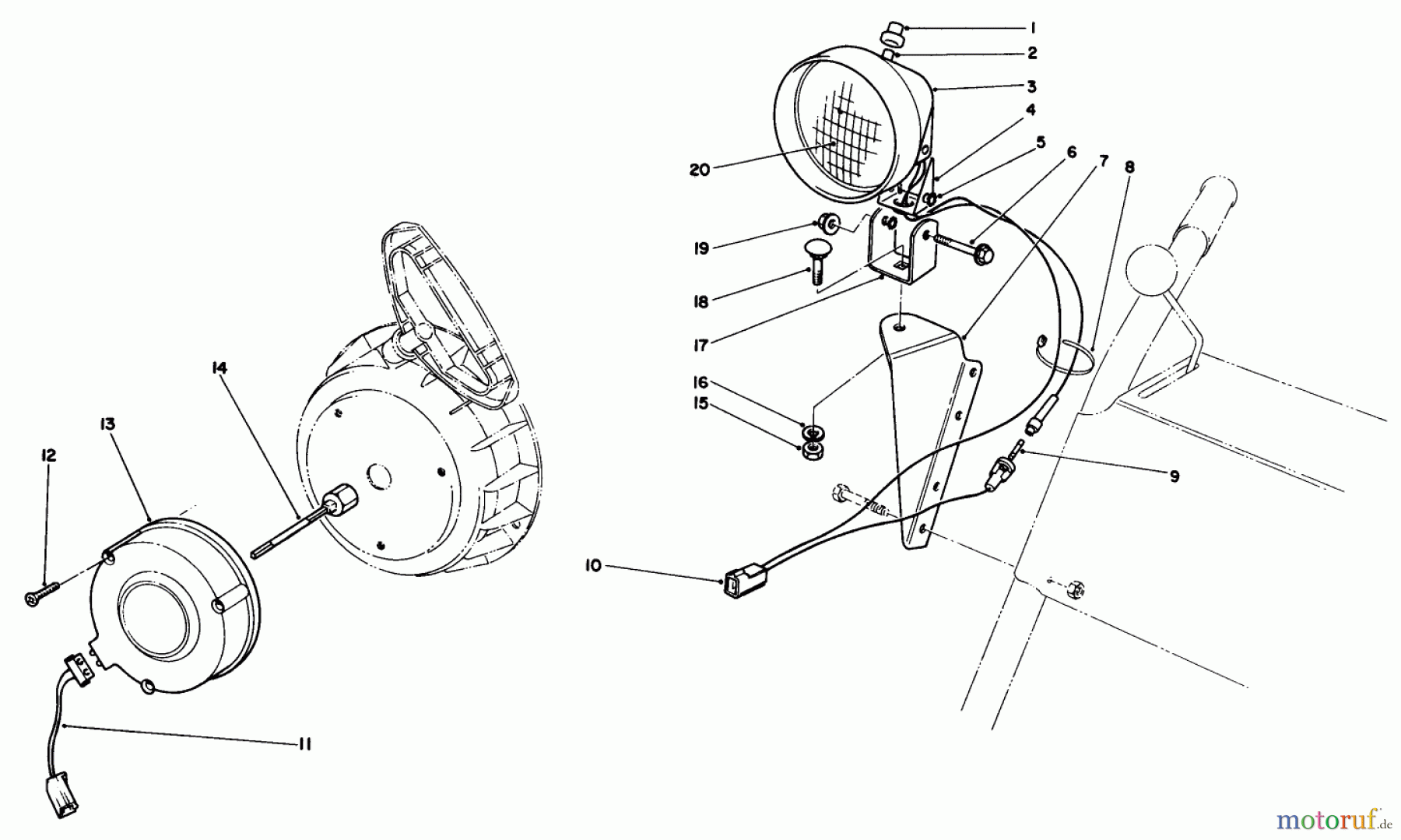 Toro Neu Snow Blowers/Snow Throwers Seite 1 38080 (824) - Toro 824 Snowthrower, 1991 (1000001-1999999) LIGHT KIT NO. 54-9822 (OPTIONAL)