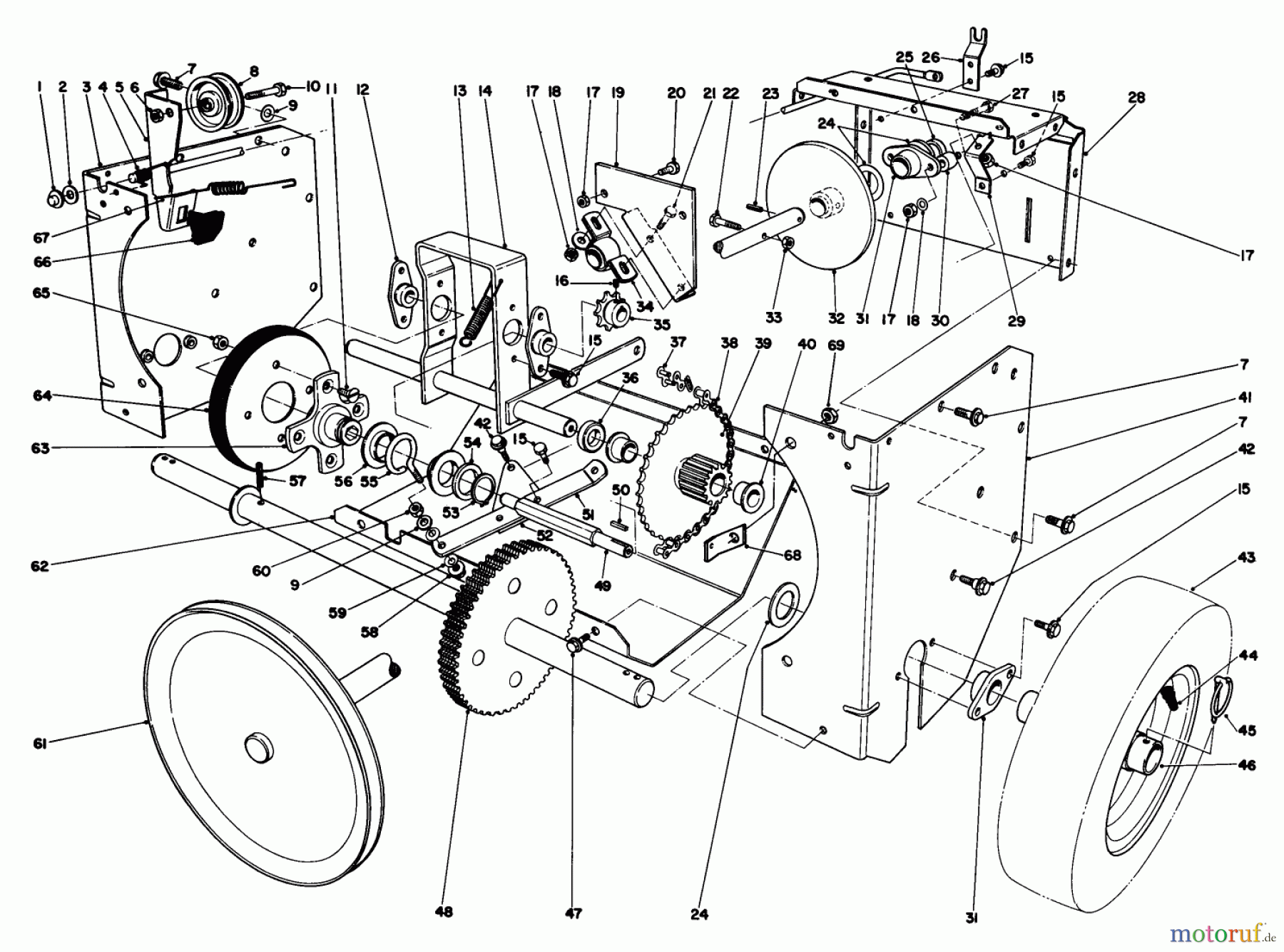 Toro Neu Snow Blowers/Snow Throwers Seite 1 38080 (824) - Toro 824 Snowthrower, 1990 (0000001-0999999) TRACTION ASSEMBLY