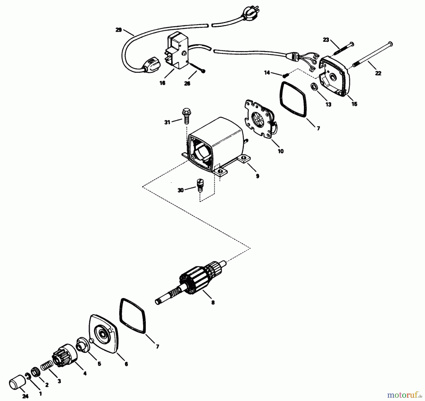 Toro Neu Snow Blowers/Snow Throwers Seite 1 38080 (824) - Toro 824 Snowthrower, 1992 (2000001-2999999) ELECTRIC START MOTOR KIT NO. 37-4810