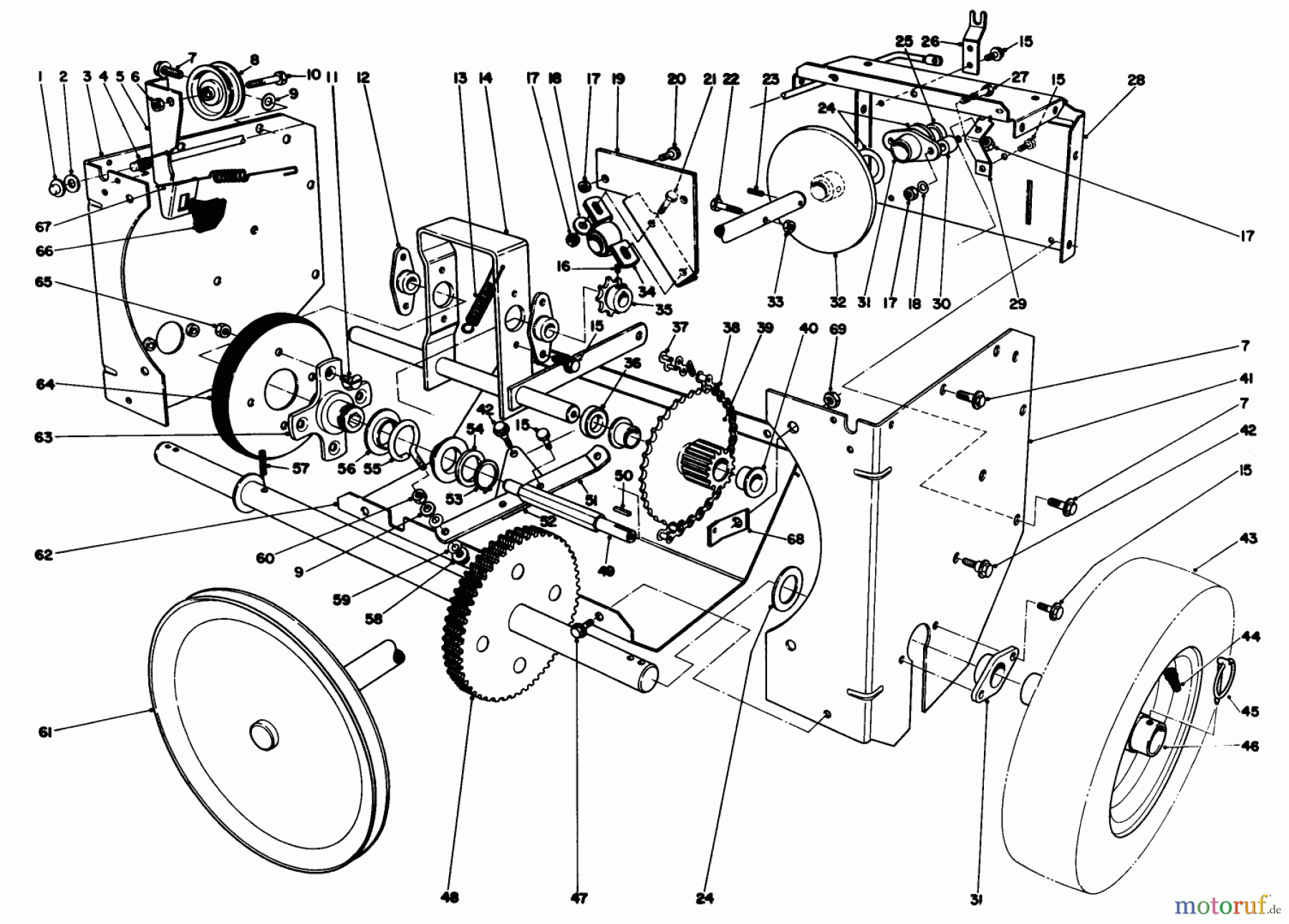  Toro Neu Snow Blowers/Snow Throwers Seite 1 38080 (824) - Toro 824 Snowthrower, 1992 (2000001-2999999) TRACTION ASSEMBLY