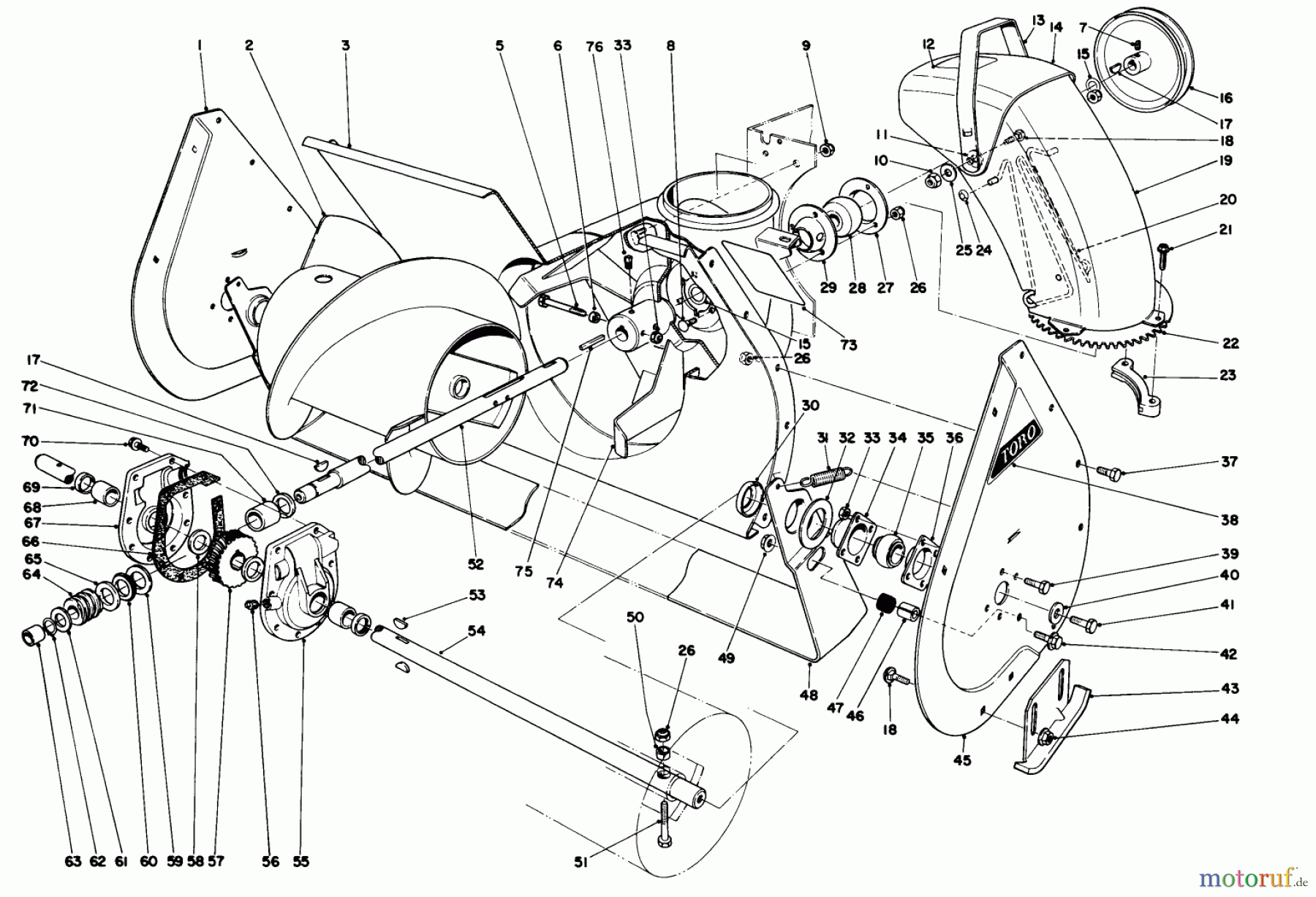 Toro Neu Snow Blowers/Snow Throwers Seite 1 38080 (824) - Toro 824 Snowthrower, 1993 (3900001-3999999) AUGER ASSEMBLY