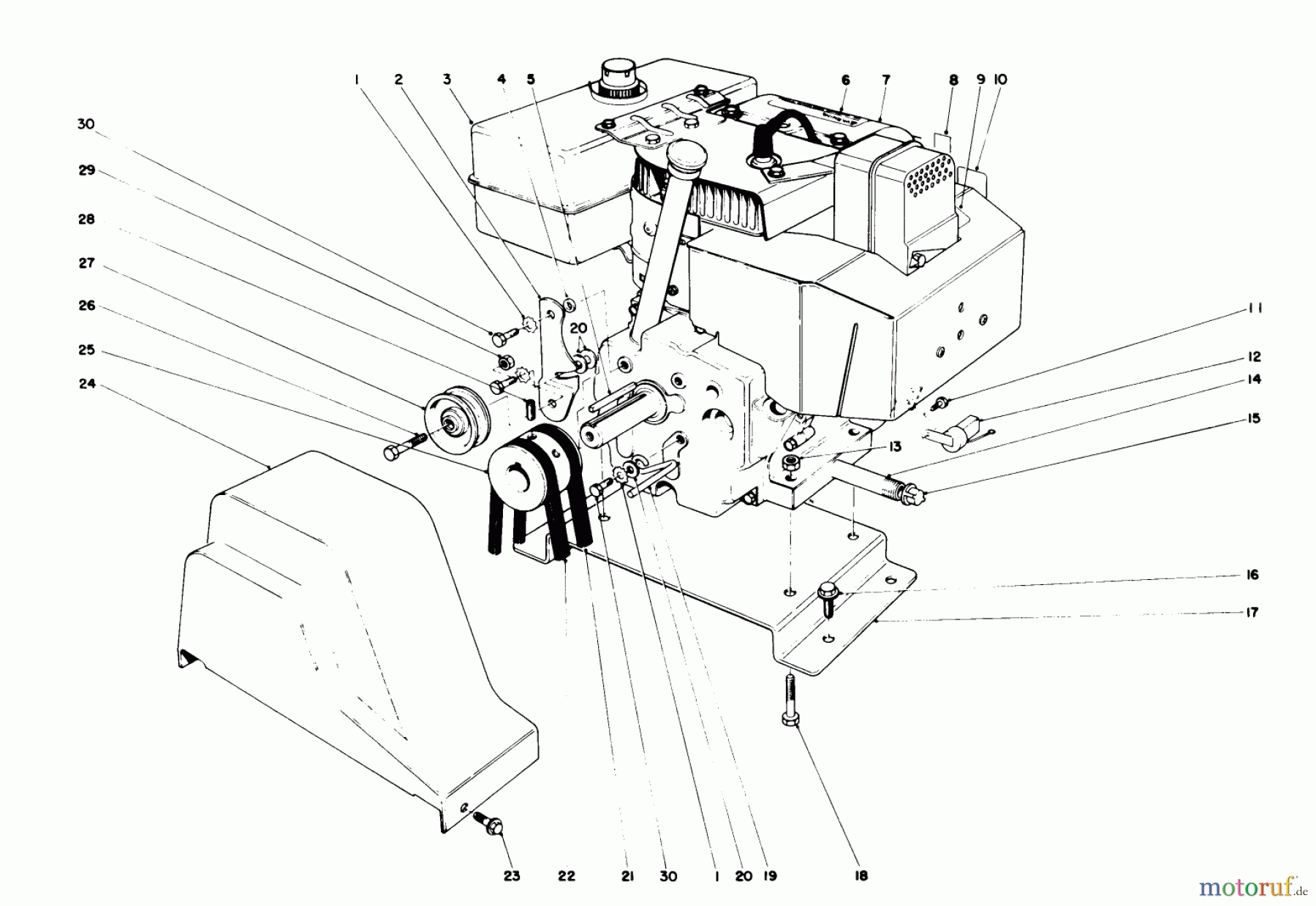 Toro Neu Snow Blowers/Snow Throwers Seite 1 38080 (824) - Toro 824 Snowthrower, 1993 (3900001-3999999) ENGINE ASSEMBLY