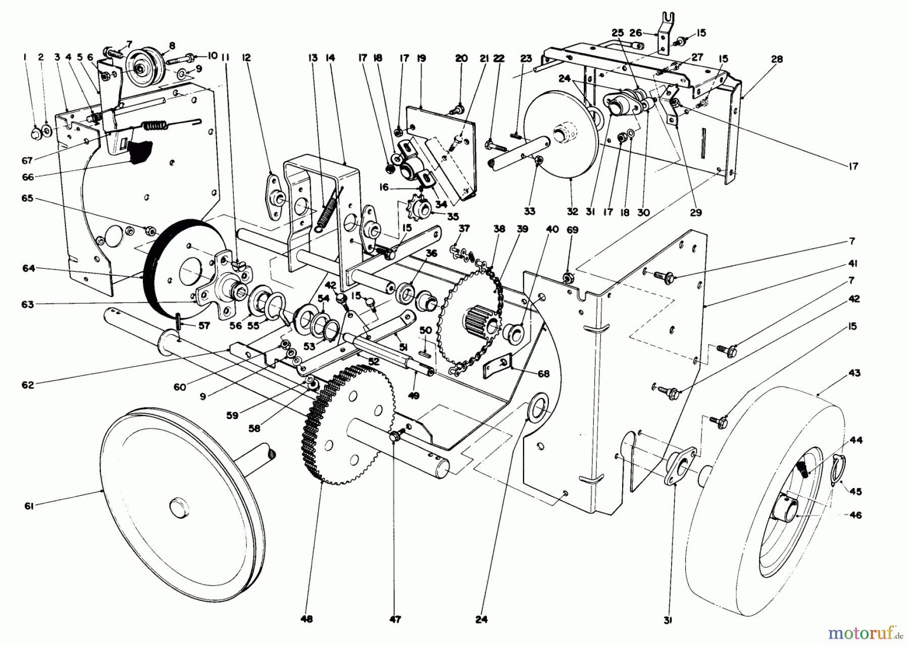 Toro Neu Snow Blowers/Snow Throwers Seite 1 38080 (824) - Toro 824 Snowthrower, 1993 (3900001-3999999) TRACTION ASSEMBLY