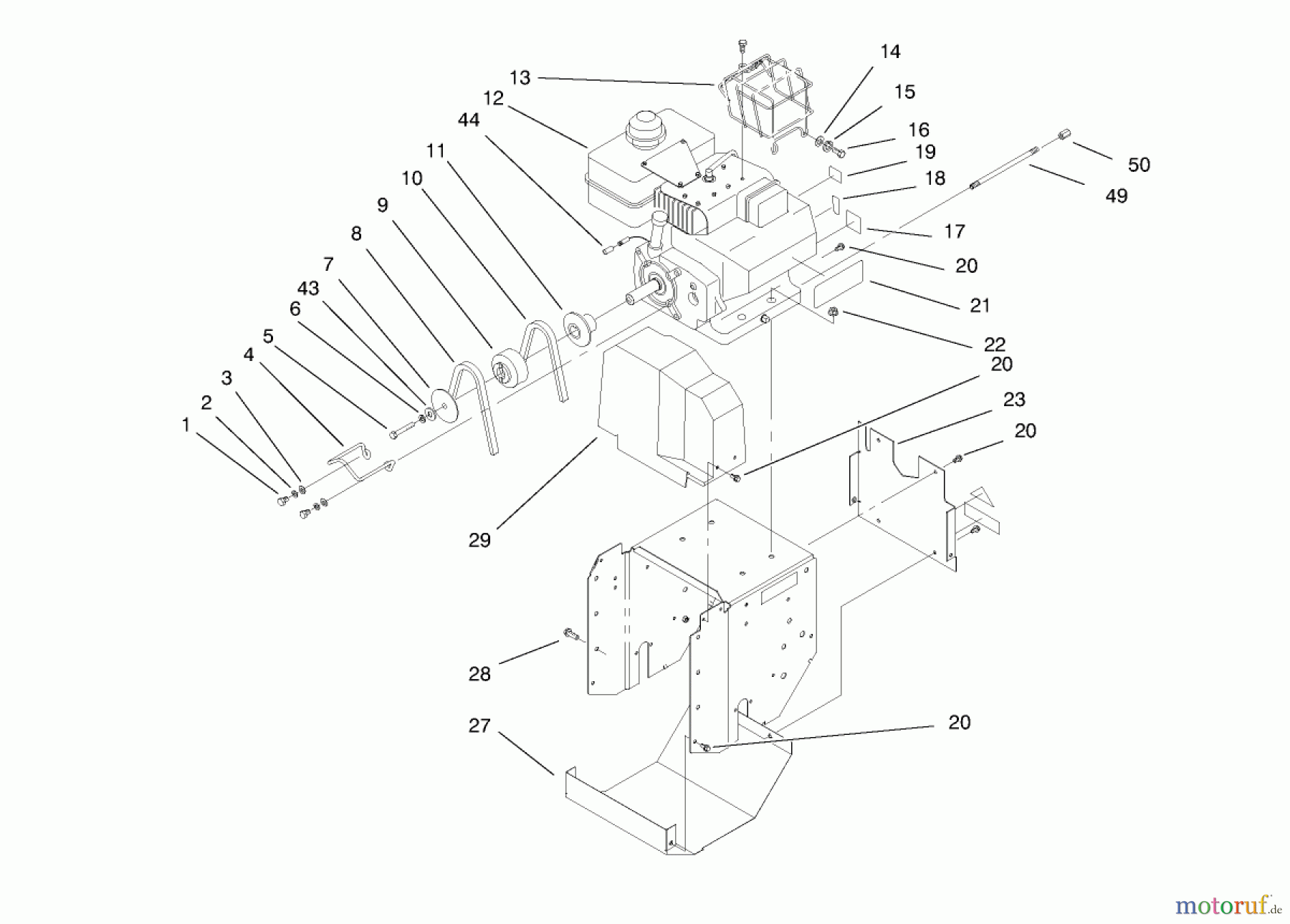 Toro Neu Snow Blowers/Snow Throwers Seite 1 38084 (824XL) - Toro 824XL Power Throw Snowthrower, 1998 (8900001-8999999) ENGINE AND FRAME ASSEMBLY
