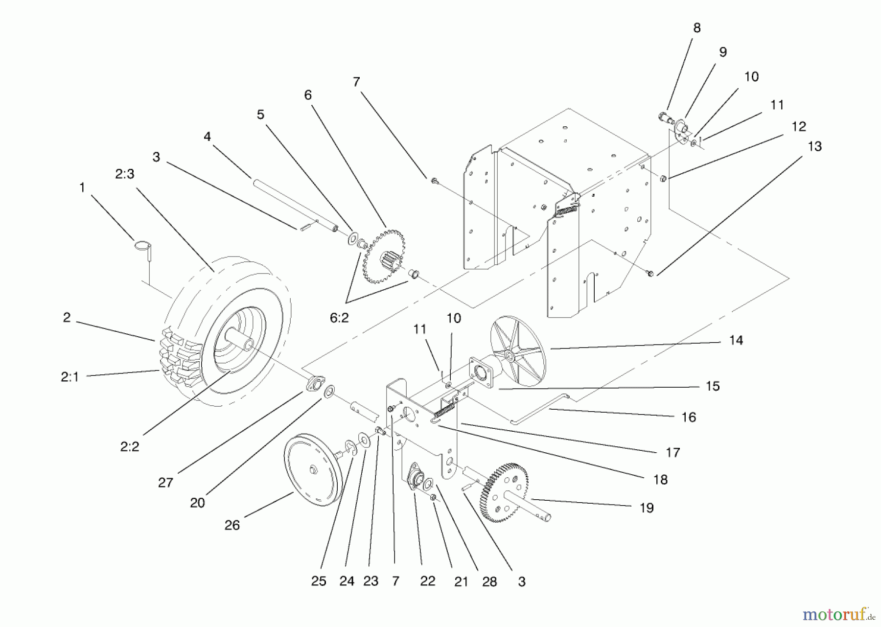 Toro Neu Snow Blowers/Snow Throwers Seite 1 38084 (824XL) - Toro 824XL Power Throw Snowthrower, 1998 (8900001-8999999) LOWER TRACTION ASSEMBLY