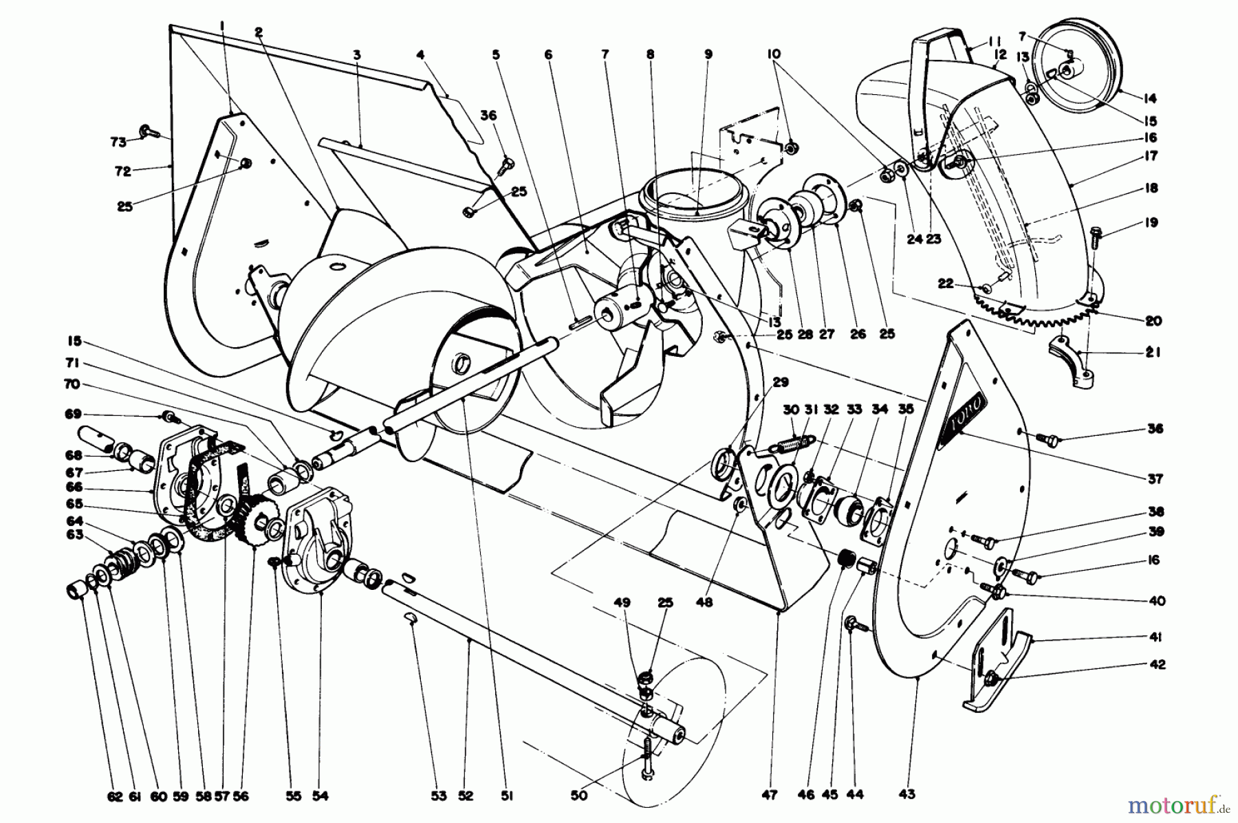 Toro Neu Snow Blowers/Snow Throwers Seite 1 38085 (824) - Toro 824 Snowthrower, 1980 (0000001-0999999) AUGER ASSEMBLY