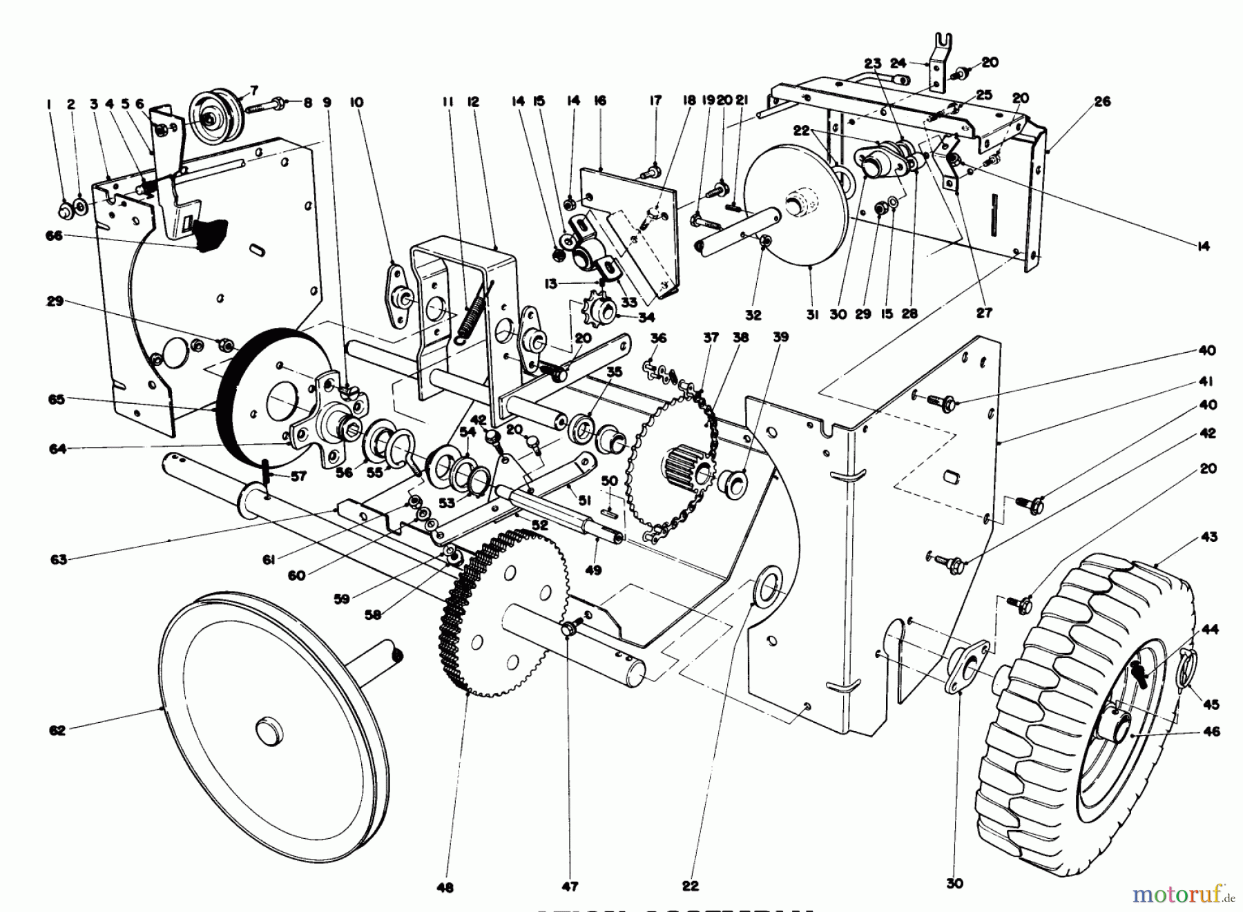  Toro Neu Snow Blowers/Snow Throwers Seite 1 38085 (824) - Toro 824 Snowthrower, 1982 (2000001-2999999) TRACTION ASSEMBLY