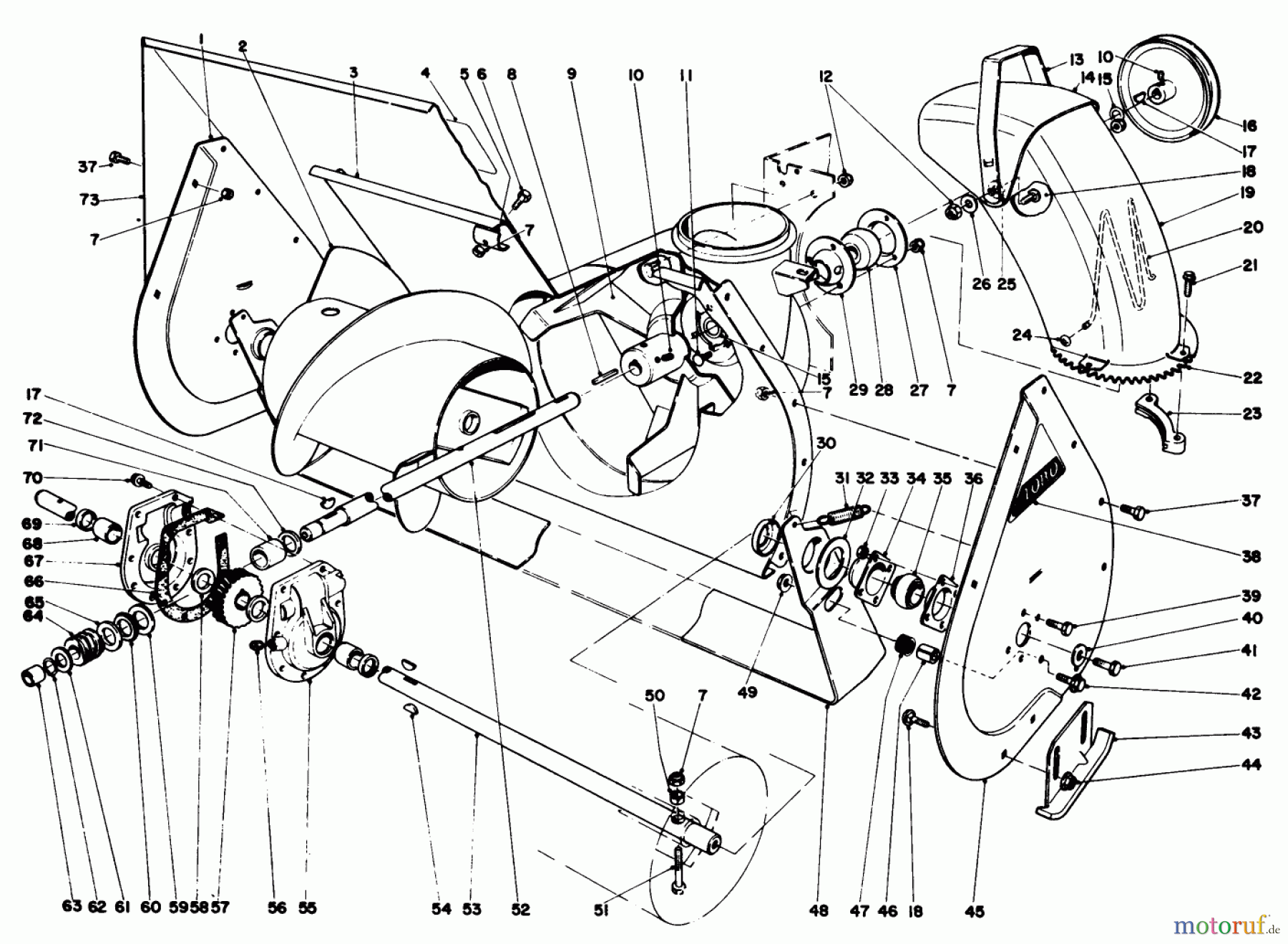  Toro Neu Snow Blowers/Snow Throwers Seite 1 38085 (824) - Toro 824 Snowthrower, 1983 (3000001-3999999) AUGER ASSEMBLY