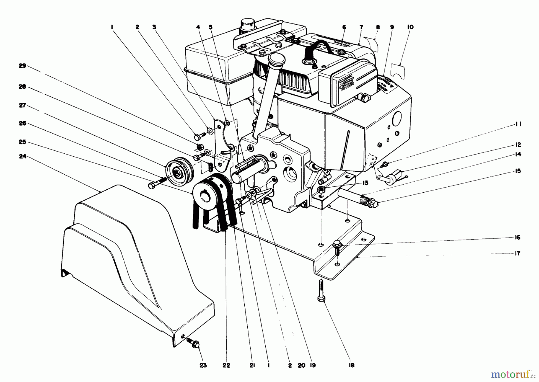  Toro Neu Snow Blowers/Snow Throwers Seite 1 38085 (824) - Toro 824 Snowthrower, 1983 (3000001-3999999) ENGINE ASSEMBLY