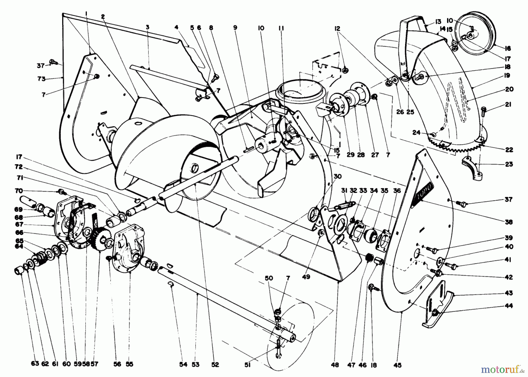 Toro Neu Snow Blowers/Snow Throwers Seite 1 38085 (824) - Toro 824 Snowthrower, 1986 (6000001-6999999) AUGER ASSEMBLY