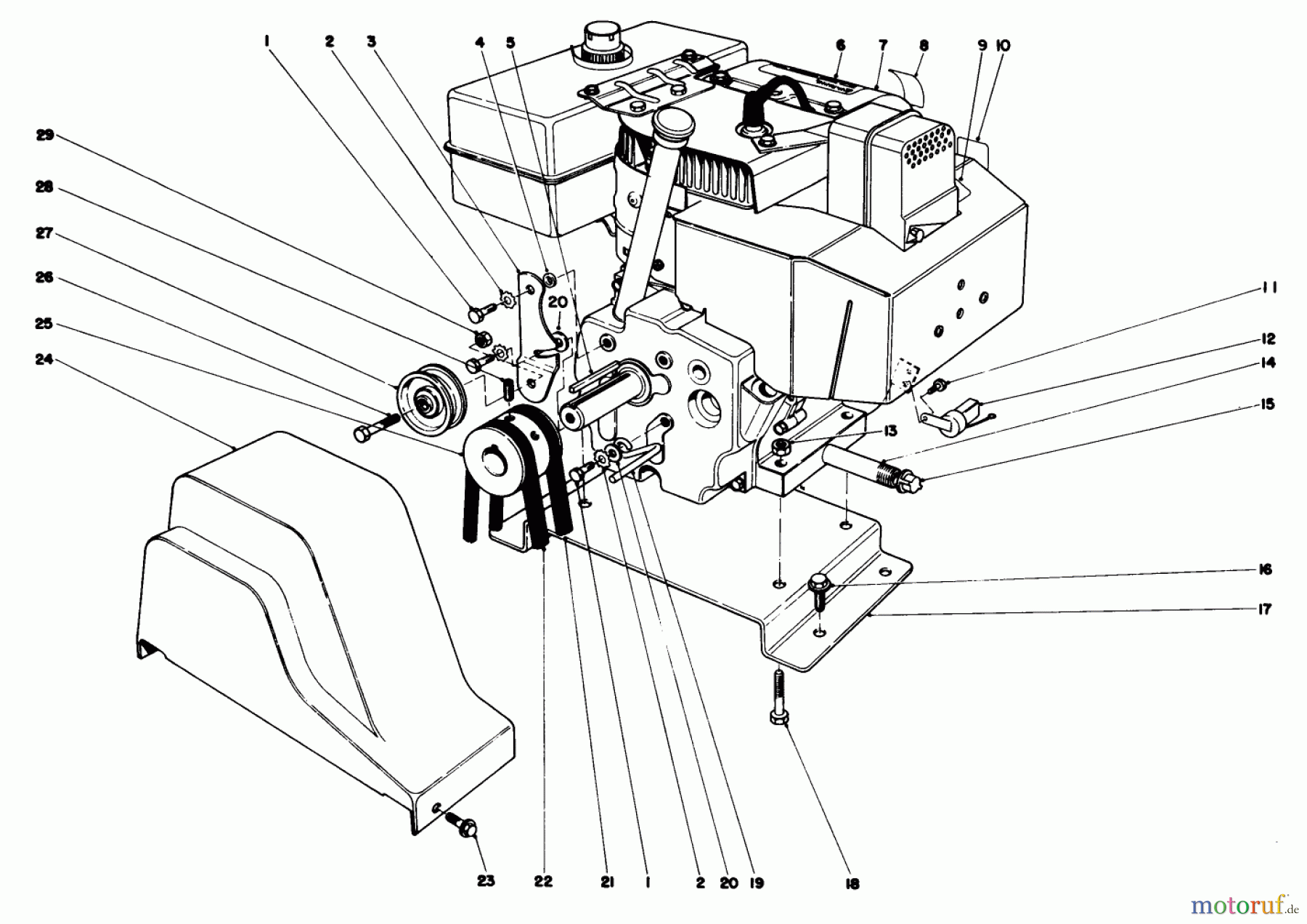 Toro Neu Snow Blowers/Snow Throwers Seite 1 38085 (824) - Toro 824 Snowthrower, 1986 (6000001-6999999) ENGINE ASSEMBLY