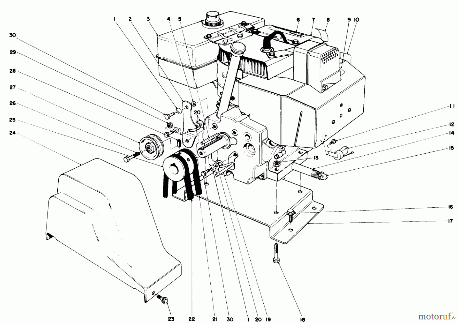 Toro Neu Snow Blowers/Snow Throwers Seite 1 38085 (824) - Toro 824 Snowthrower, 1990 (0000001-0999999) ENGINE ASSEMBLY
