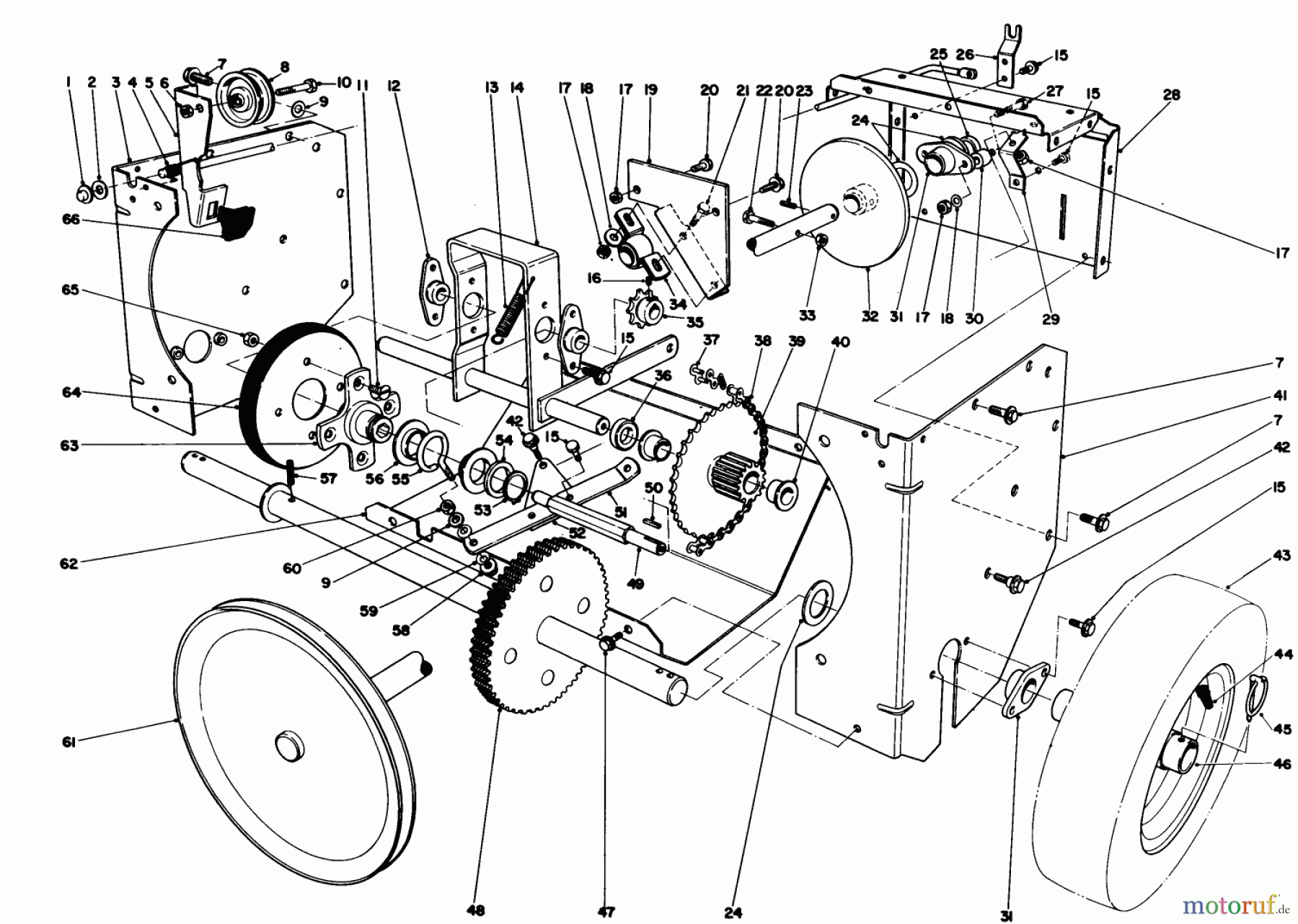  Toro Neu Snow Blowers/Snow Throwers Seite 1 38085C (824) - Toro 824 Snowthrower, 1987 (7000001-7999999) TRACTION ASSEMBLY