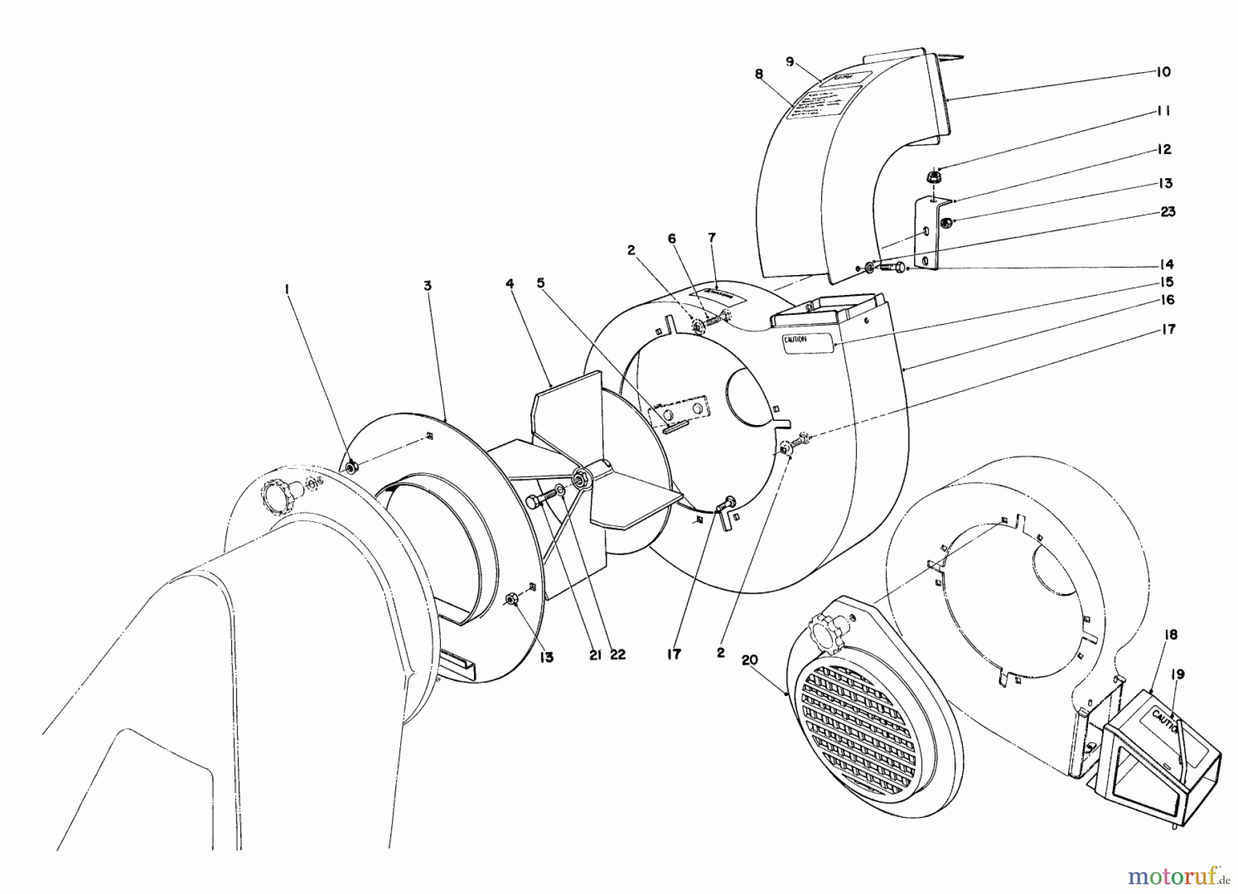 Toro Neu Blowers/Vacuums/Chippers/Shredders 62923 - Toro 5 hp Lawn Vacuum, 1993 (3900001-3999999) BLOWER ASSEMBLY