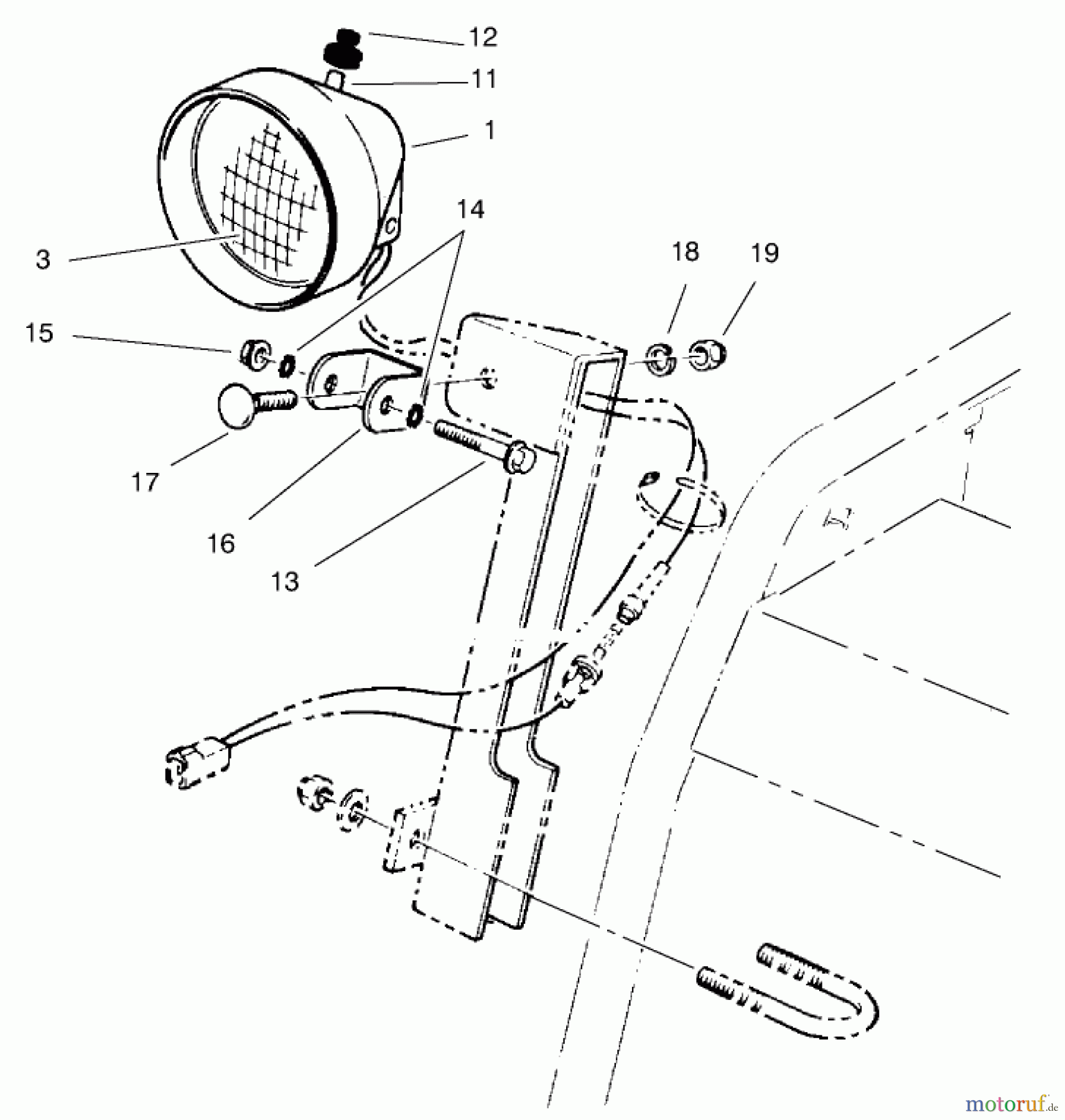 Toro Neu Snow Blowers/Snow Throwers Seite 1 38087 (1332) - Toro 1332 Power Shift Snowthrower, 2000 (200000001-200999999) HEADLAMP ASSEMBLY NO. 54-9871 (ONLY ON: 38087)