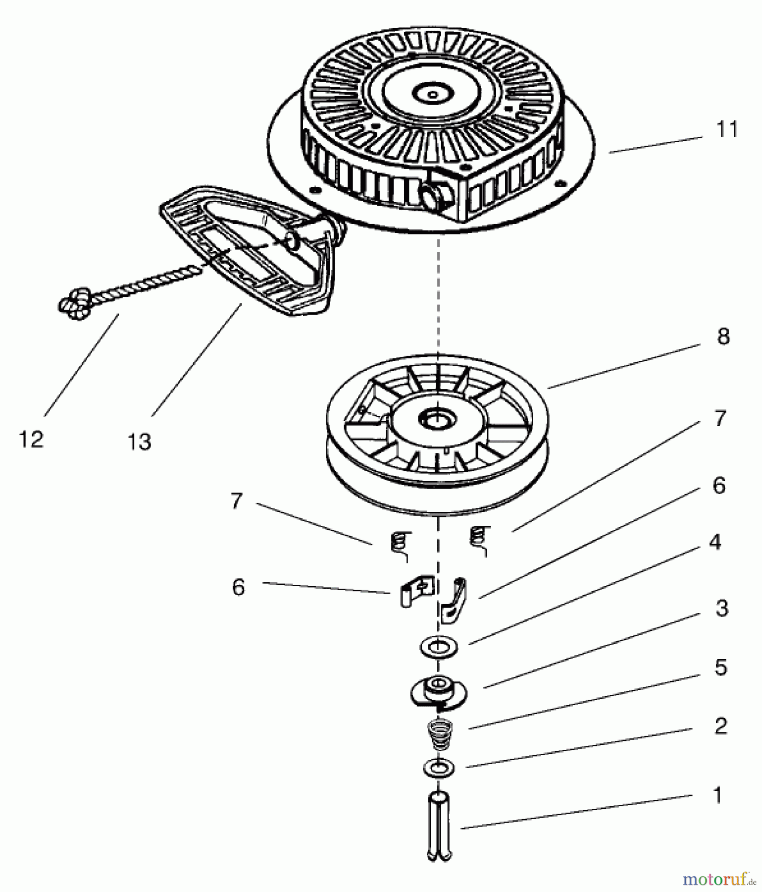  Toro Neu Snow Blowers/Snow Throwers Seite 1 38592 (1332) - Toro 1332 Power Shift Snowthrower, 2000 (200000001-200999999) RECOIL STARTER NO. 590749 (OPTIONAL)