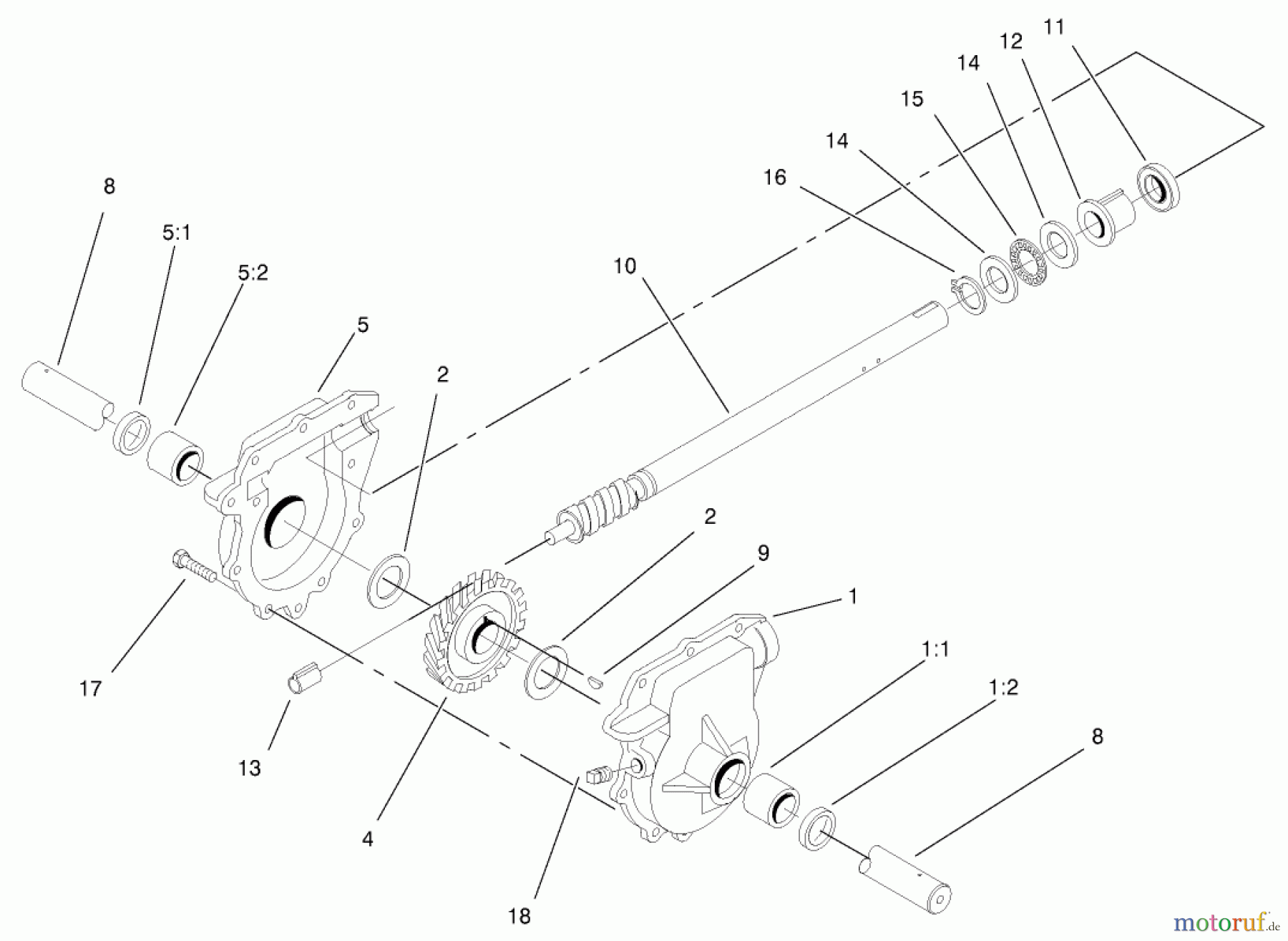 Toro Neu Snow Blowers/Snow Throwers Seite 1 38087 (1332) - Toro 1332 Power Shift Snowthrower, 2001 (210000001-210999999) AUGER GEARCASE ASSEMBLY NO. 74-1562
