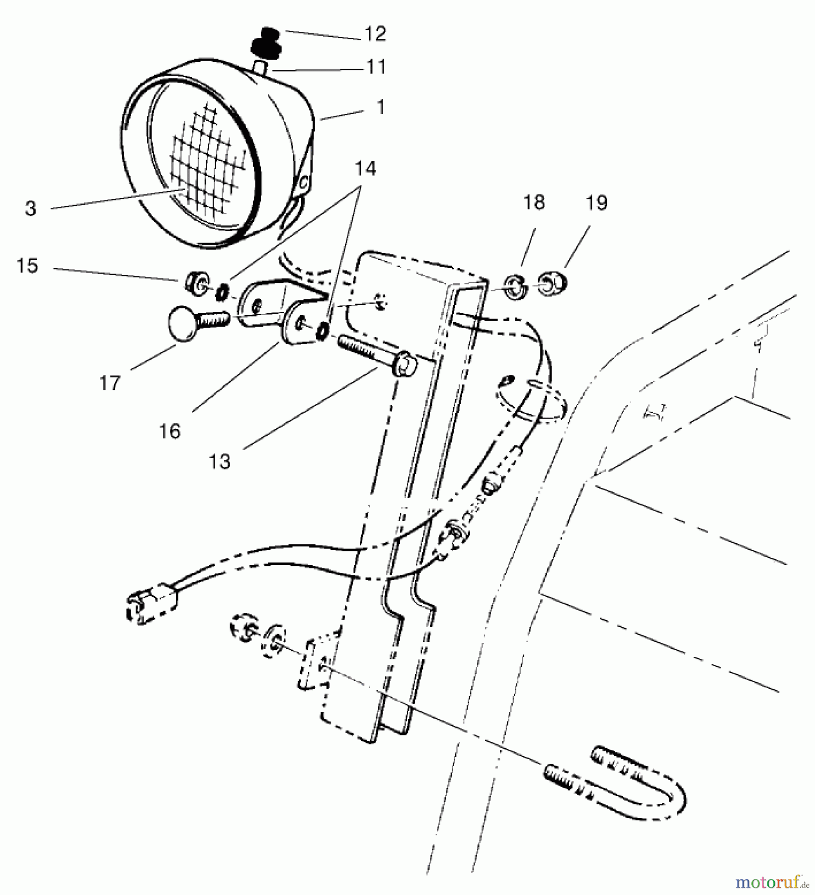 Toro Neu Snow Blowers/Snow Throwers Seite 1 38087 (1332) - Toro 1332 Power Shift Snowthrower, 2002 (220000001-220999999) HEADLAMP ASSEMBLY NO. 54-9871 (ONLY ON: 38087)