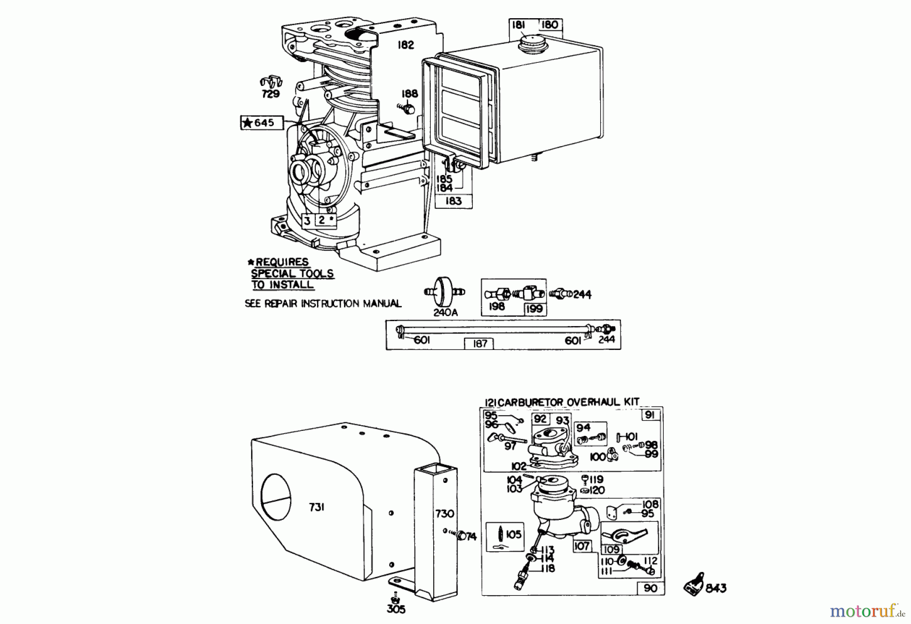  Toro Neu Snow Blowers/Snow Throwers Seite 1 38150 (826) - Toro 826 Snowthrower, 1979 (9000001-9999999) ENGINE BRIGGS & STRATTON MODEL NO. 190402 TYPE 0989-01 (8 H.P. SNOWTHROWER MODEL 38150) #3