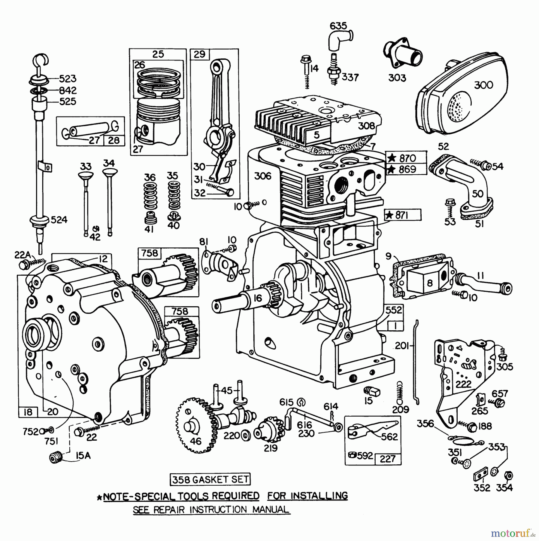  Toro Neu Snow Blowers/Snow Throwers Seite 1 38090 (1132) - Toro 1132 Snowthrower, 1979 (9000001-9999999) ENGINE BRIGGS & STRATTON MODEL NO. 252412 TYPE NO. 0134-01 (11 H.P. SNOWTHROWER MODEL 38090) #1