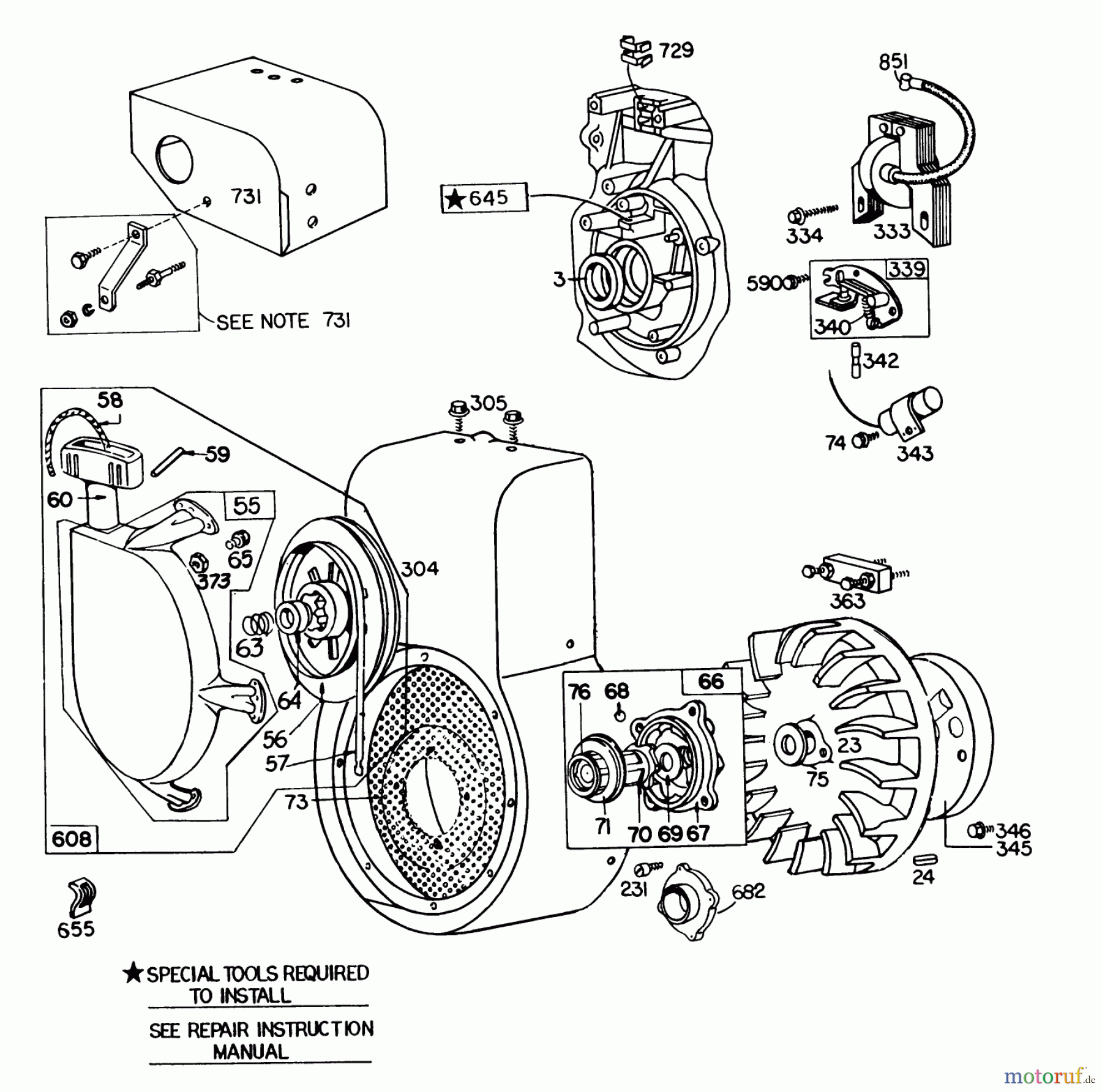 Toro Neu Snow Blowers/Snow Throwers Seite 1 38090 (1132) - Toro 1132 Snowthrower, 1979 (9000001-9999999) ENGINE BRIGGS & STRATTON MODEL NO. 252412 TYPE NO. 0134-01 (11 H.P. SNOWTHROWER MODEL 38090) #2