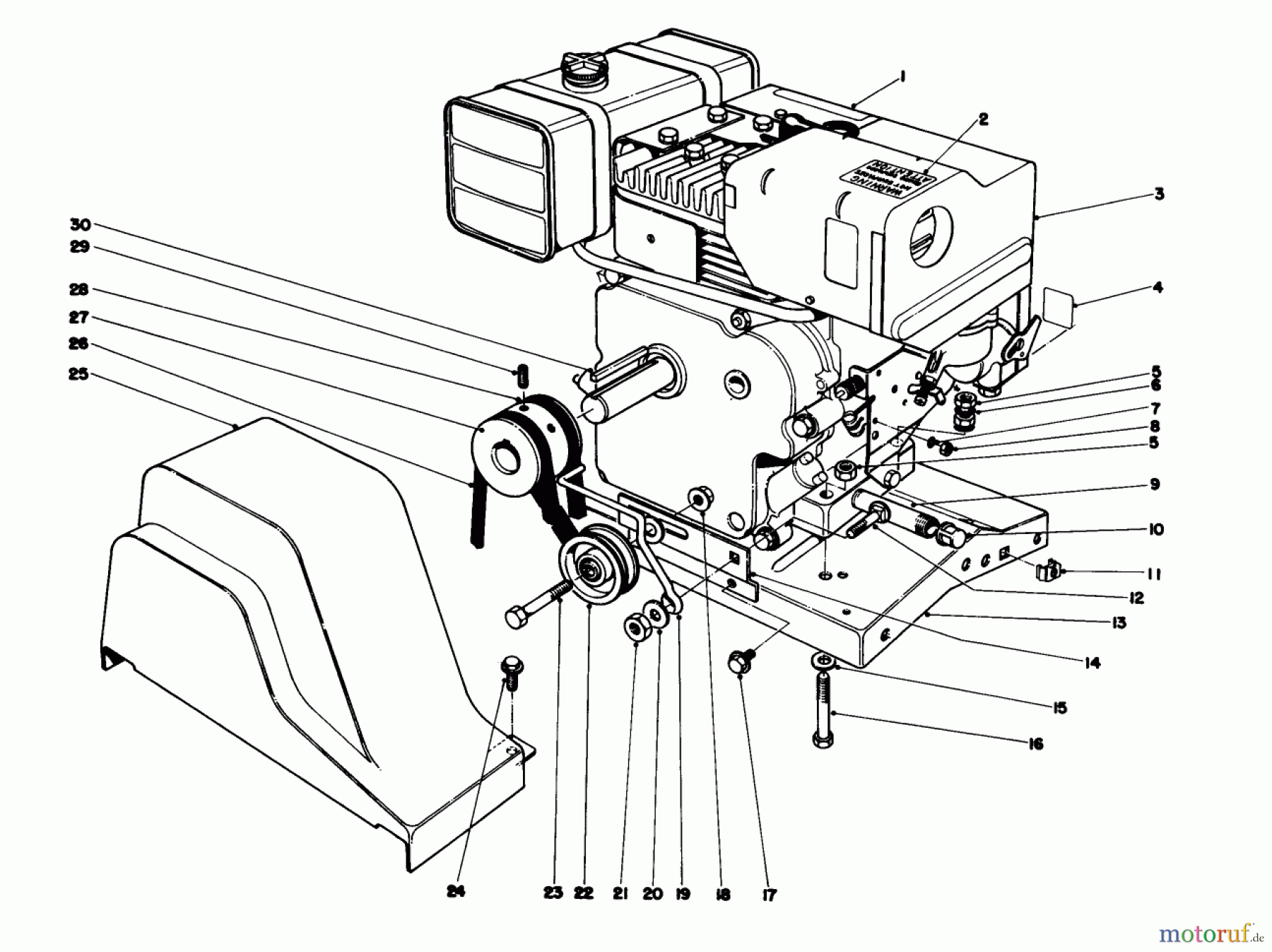 Toro Neu Snow Blowers/Snow Throwers Seite 1 38150 (826) - Toro 826 Snowthrower, 1980 (0000001-0999999) ENGINE ASSEMBLY (MODEL 38150)