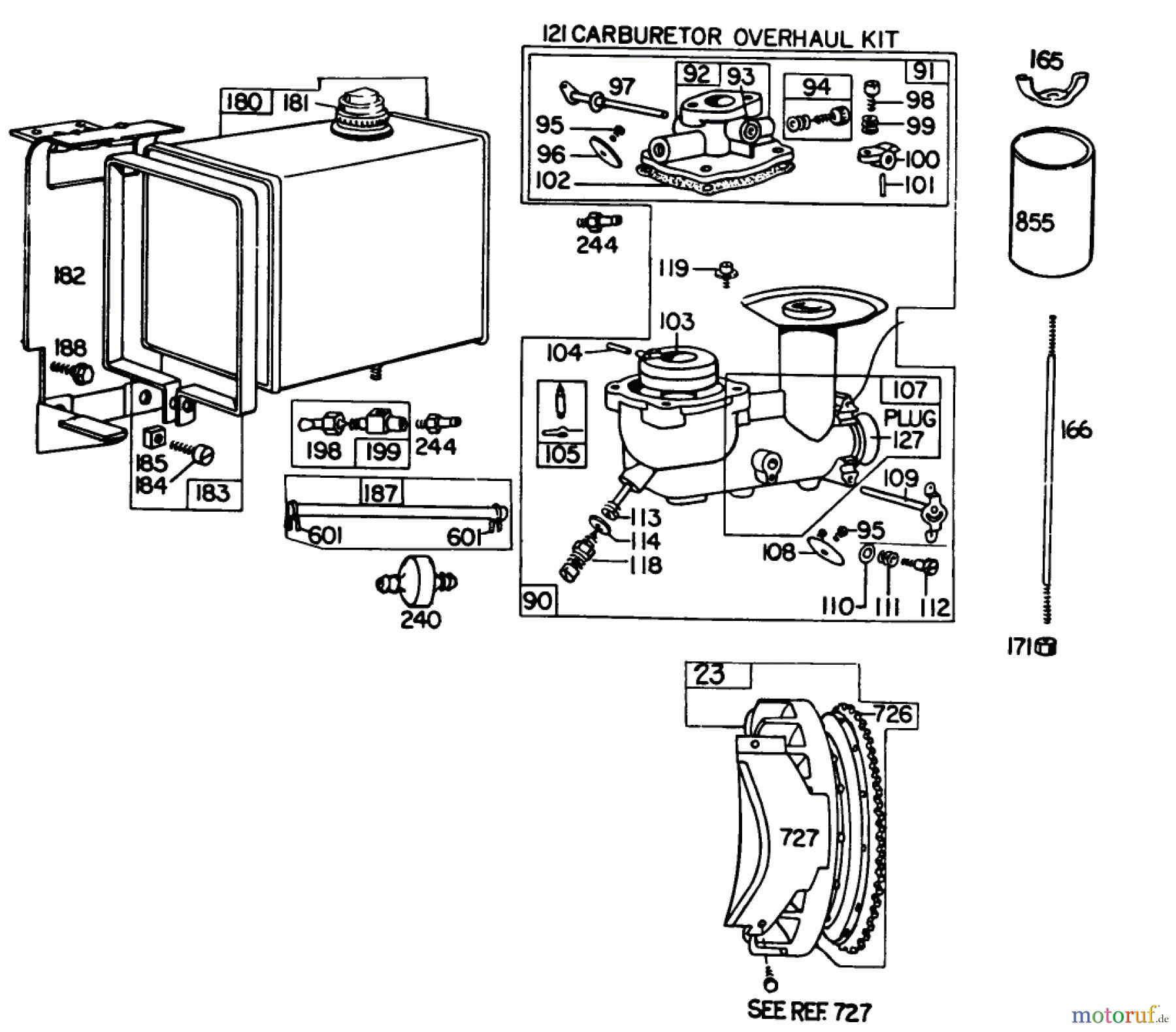 Toro Neu Snow Blowers/Snow Throwers Seite 1 38150 (826) - Toro 826 Snowthrower, 1980 (0000001-0999999) ENGINE BRIGGS & STRATTON MODEL NO. 252412 TYPE NO. 0191-01 (11 H.P. SNOWTHROWER MODEL 38090) #2